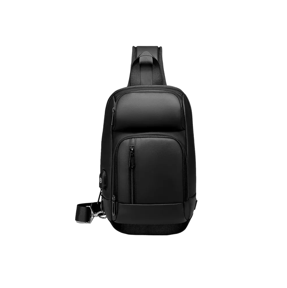 Foto 1 | Mochila Pechera Cruzada Bandolera Impermeable Antirrobo Usb, Negro