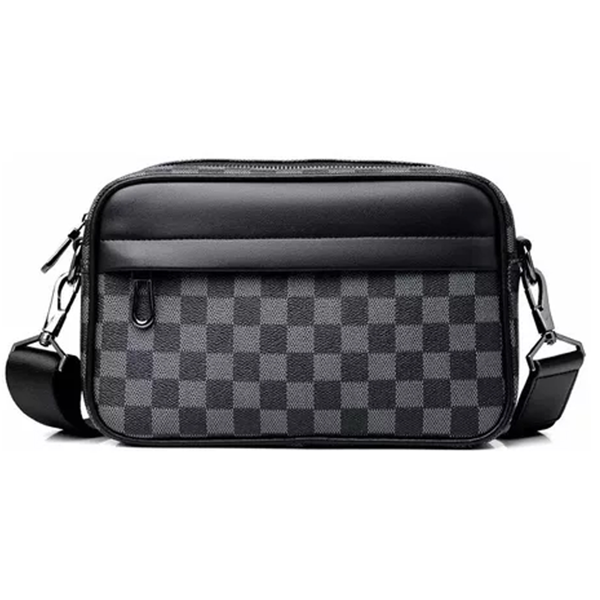 Bandolera de Cuero para Hombre Bolso Crossbody Cuadros