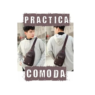 Foto 2 | Pechera Mariconera Impermeable Mochila Cruzada Casual Eo Safe Imports Esi-12844 Marrón