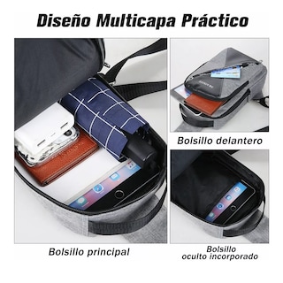 Foto 3 | Mochila Bandolera Cruzada Pechera Cruzada Eo Safe Imports Esi-12843 Multicolor