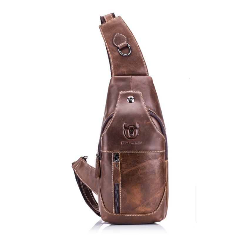 Bolso De Mano Vintage De Cuero Con Forma De Bandolera Bullcaptain Banano - Venta Internacional.