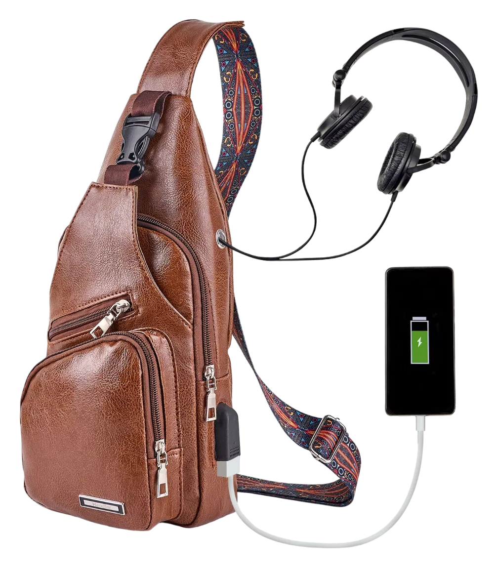 Bolso de Cuero Belug  color Marrón Claro
