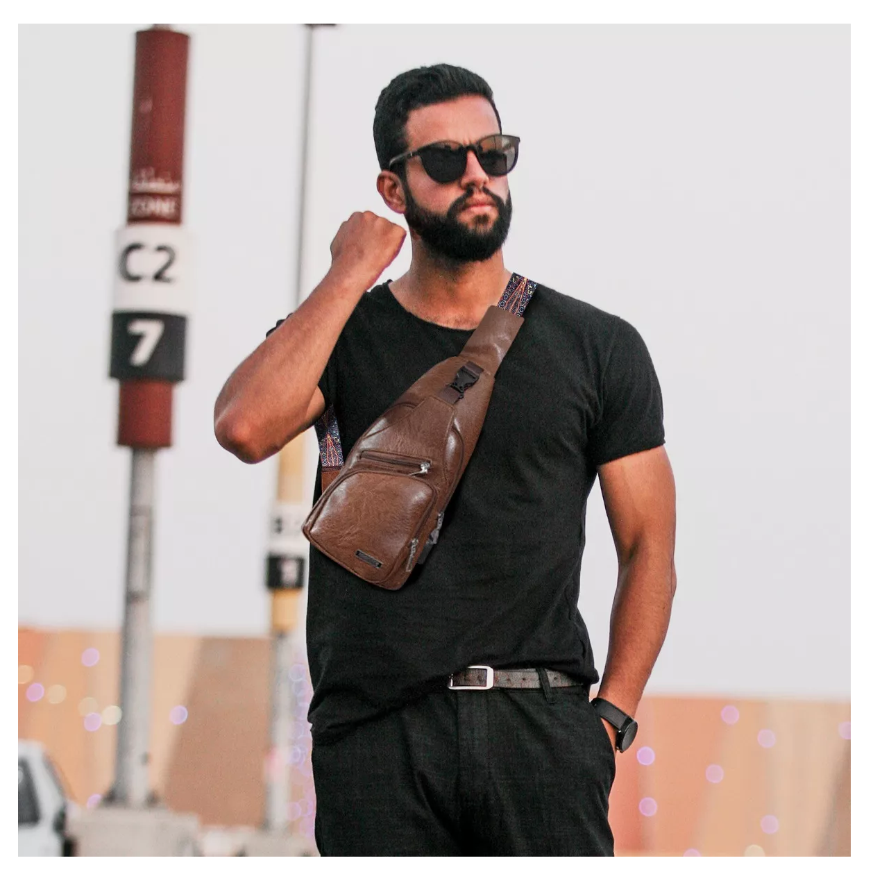 Foto 5 | Bolso de Cuero Belug  color Marrón Claro