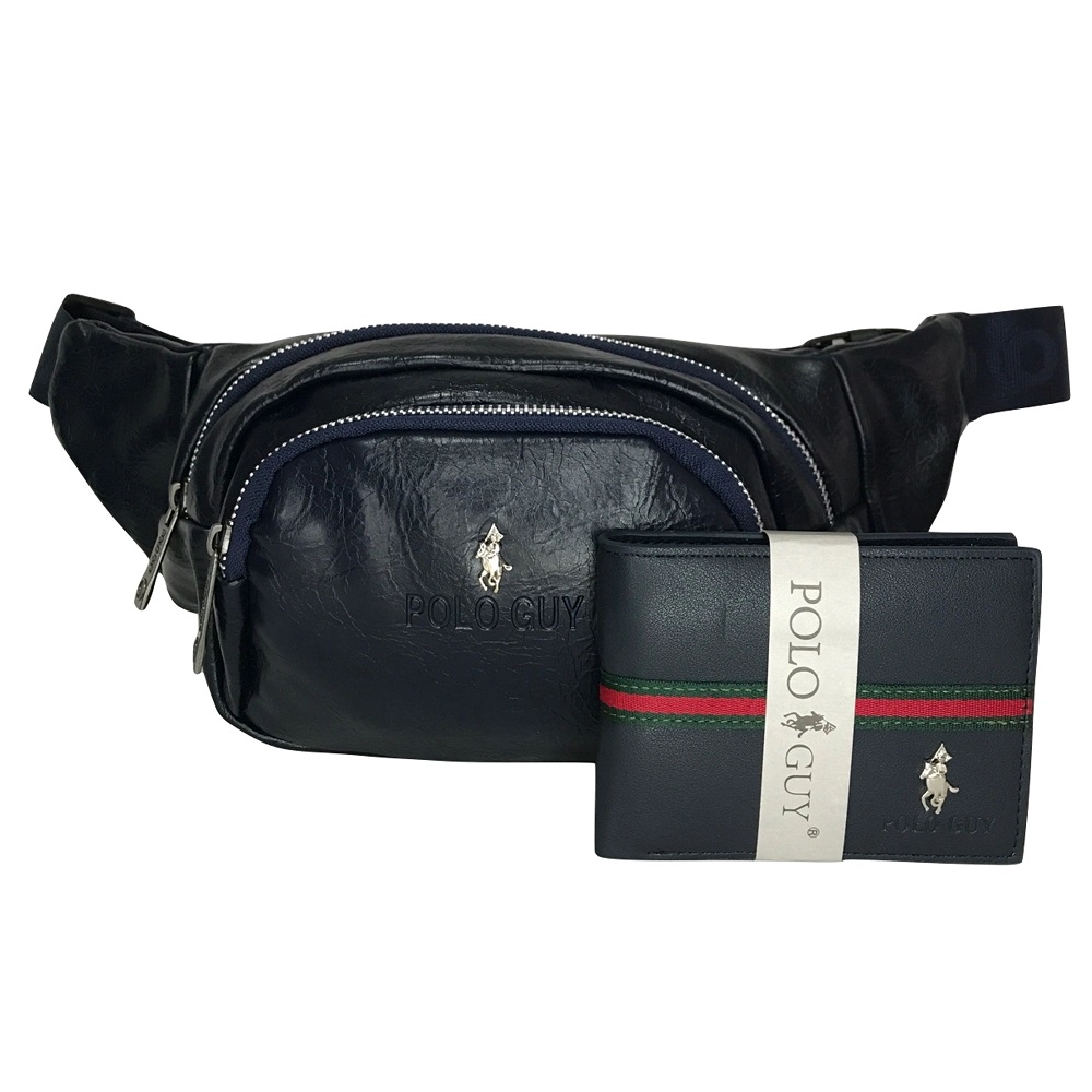 Kit Cangurera Y Cartera Polo Guy Azul