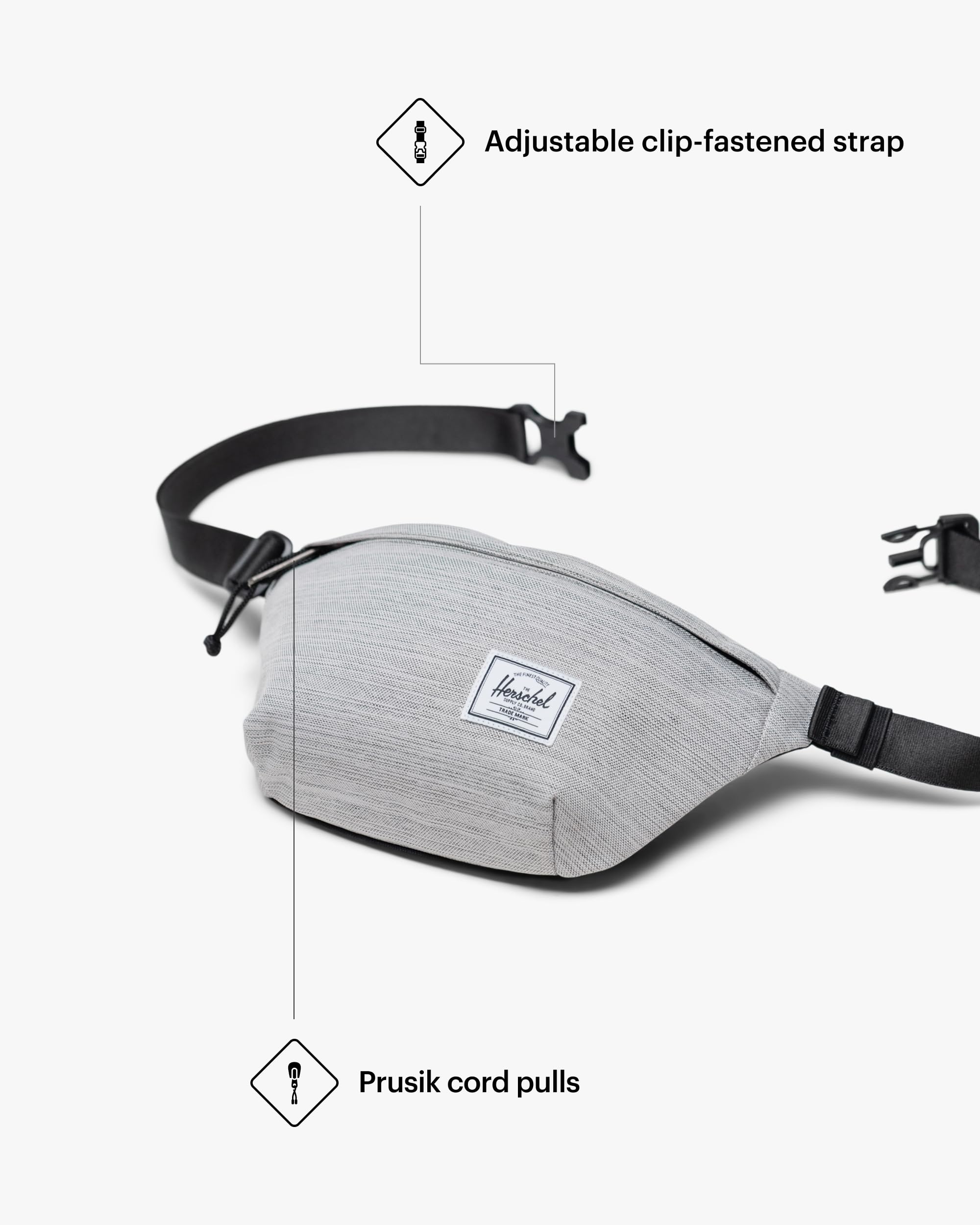 Foto 5 pulgar | Riñonera Herschel Classic Crossshatch Forma de Cruz Gris Claro - Venta Internacional