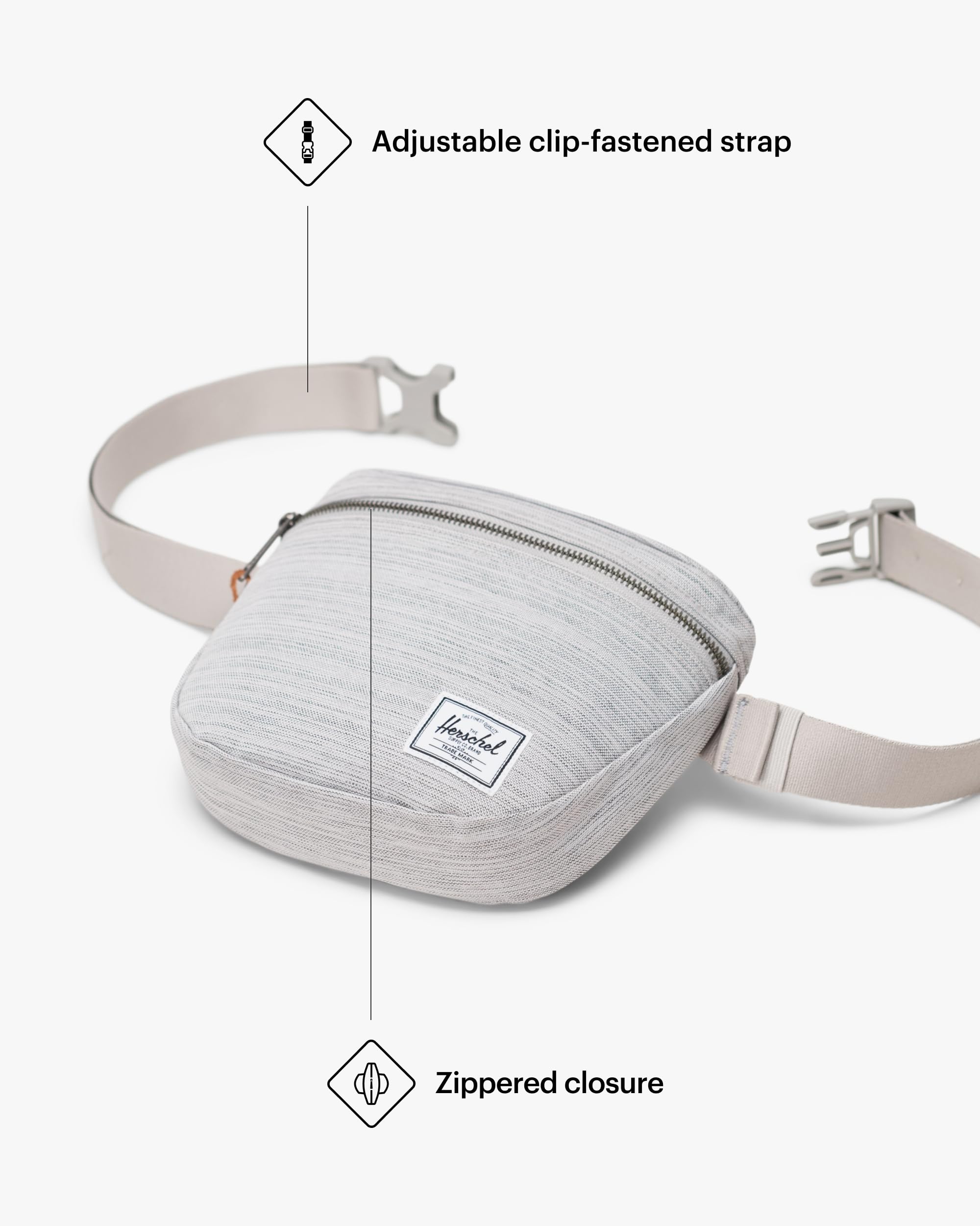 Foto 4 | Riñonera Herschel Settlement Forma De Cruz Gris Claro - Venta Internacional