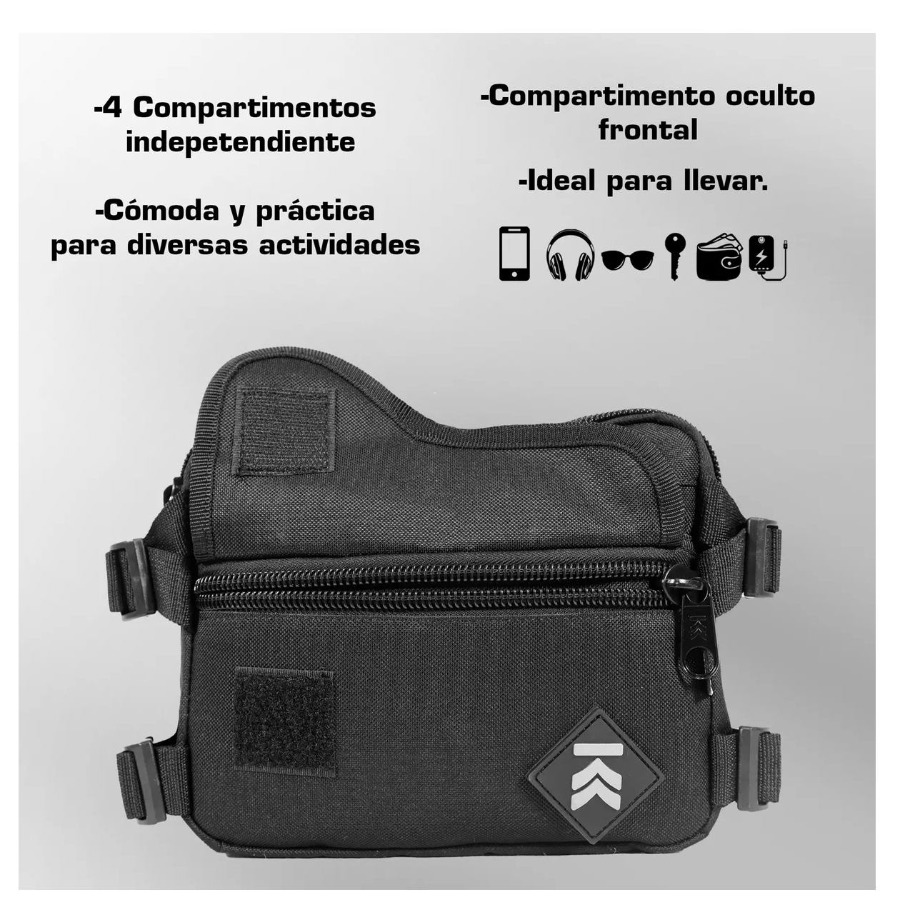 Foto 5 pulgar | Slim Chest Bag Kampak Rbc02 Con parche Gratis Multiusos Negro