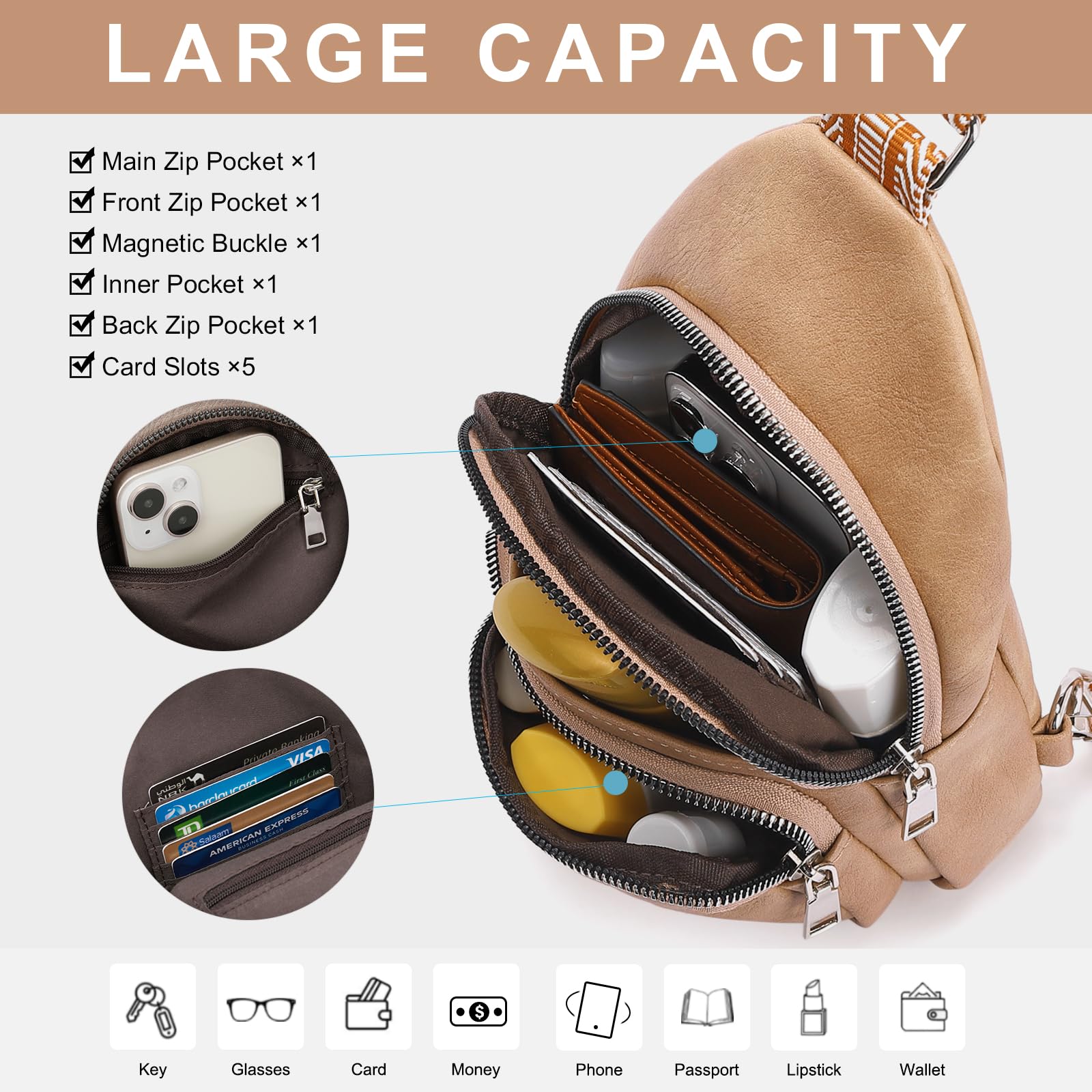 Foto 4 pulgar | Riñonera Cluci Small De Piel Vegana Para Mujer - Venta Internacional.