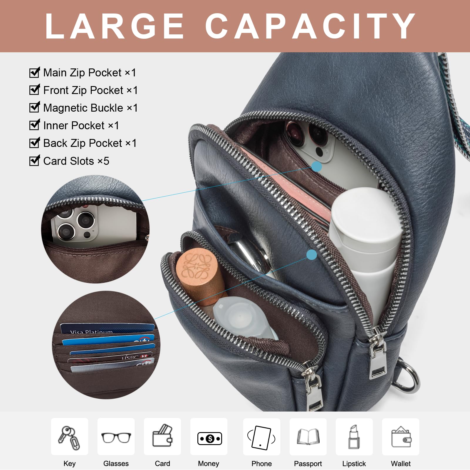 Foto 4 pulgar | Riñonera Cluci Small De Piel Vegana Para Mujer - Venta Internacional.