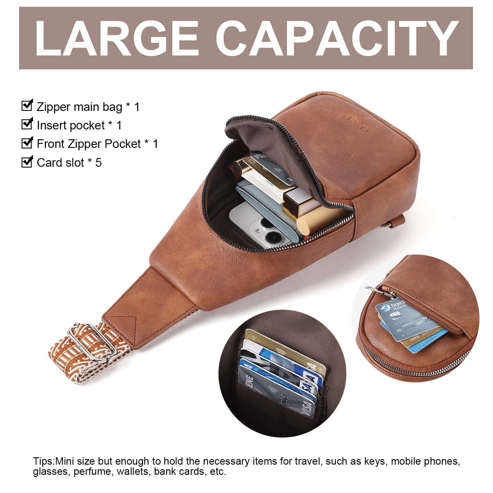 Foto 4 pulgar | Bandolera Cluci Small Para Mujer, Bandolera De Piel Sintética - Venta Internacional.