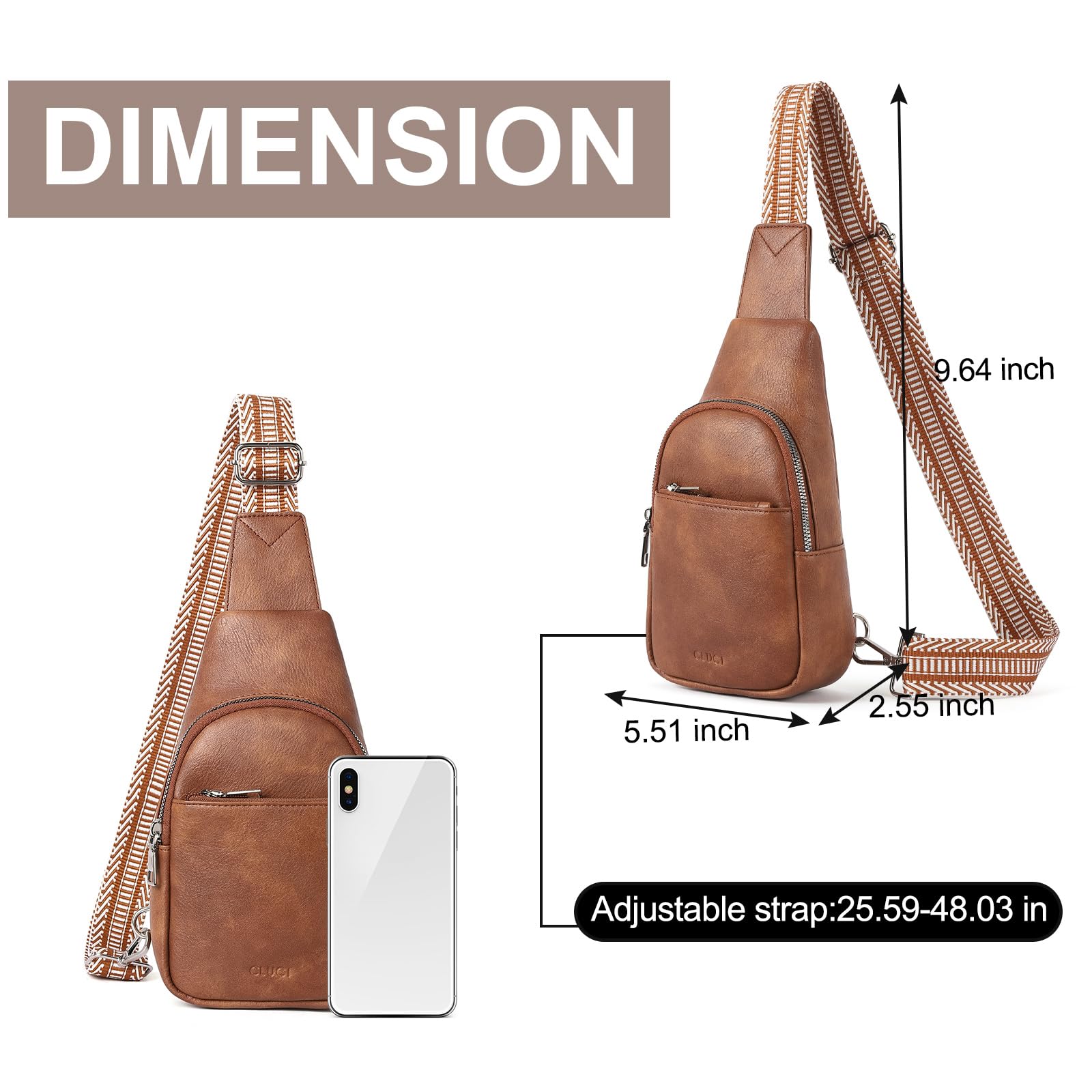 Foto 5 pulgar | Bandolera Cluci Small Para Mujer, Bandolera De Piel Sintética - Venta Internacional.