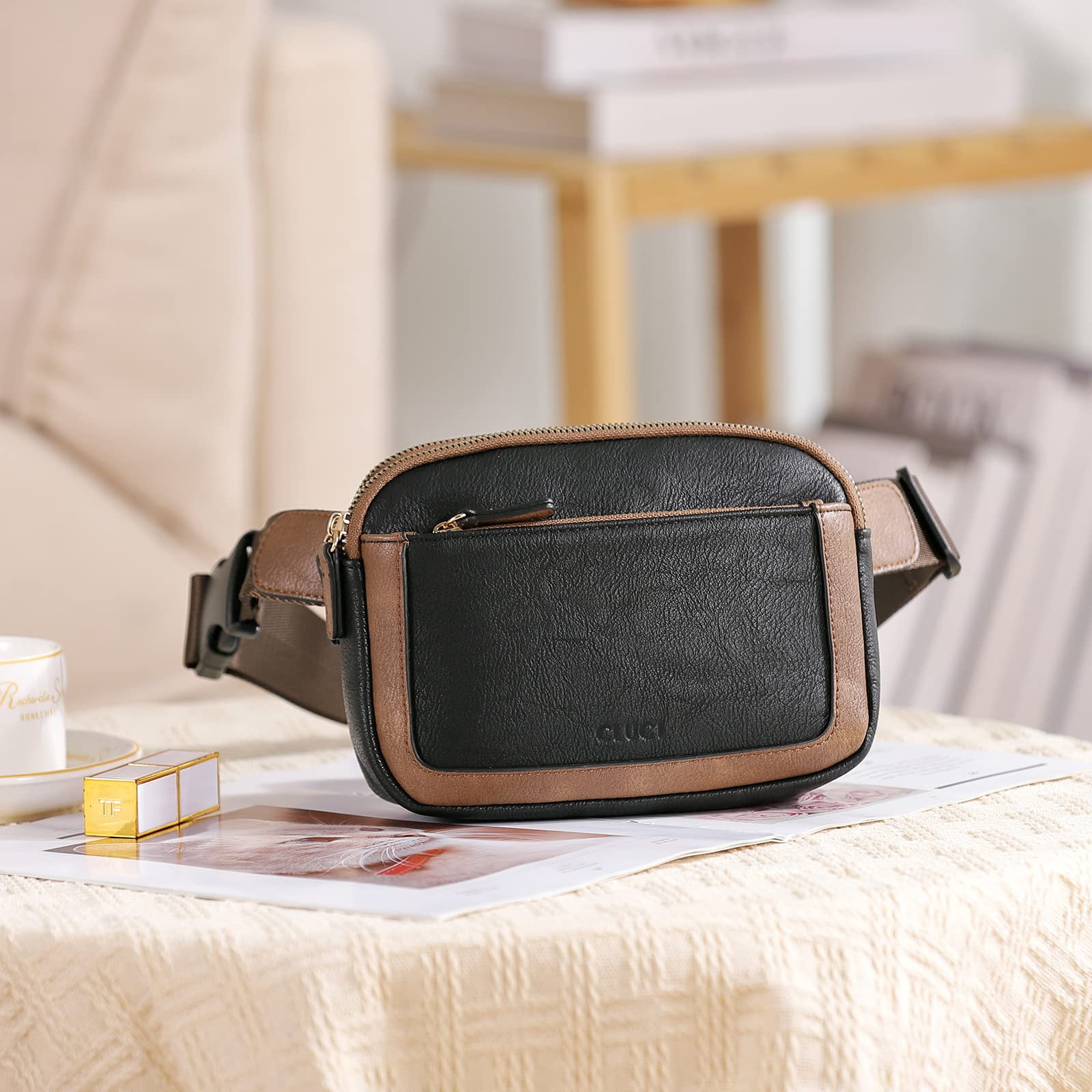 Foto 8 pulgar | Riñonera Cluci De Piel Vegana Para Mujer, Color Negro, De Fanny Pack - Venta Internacional.