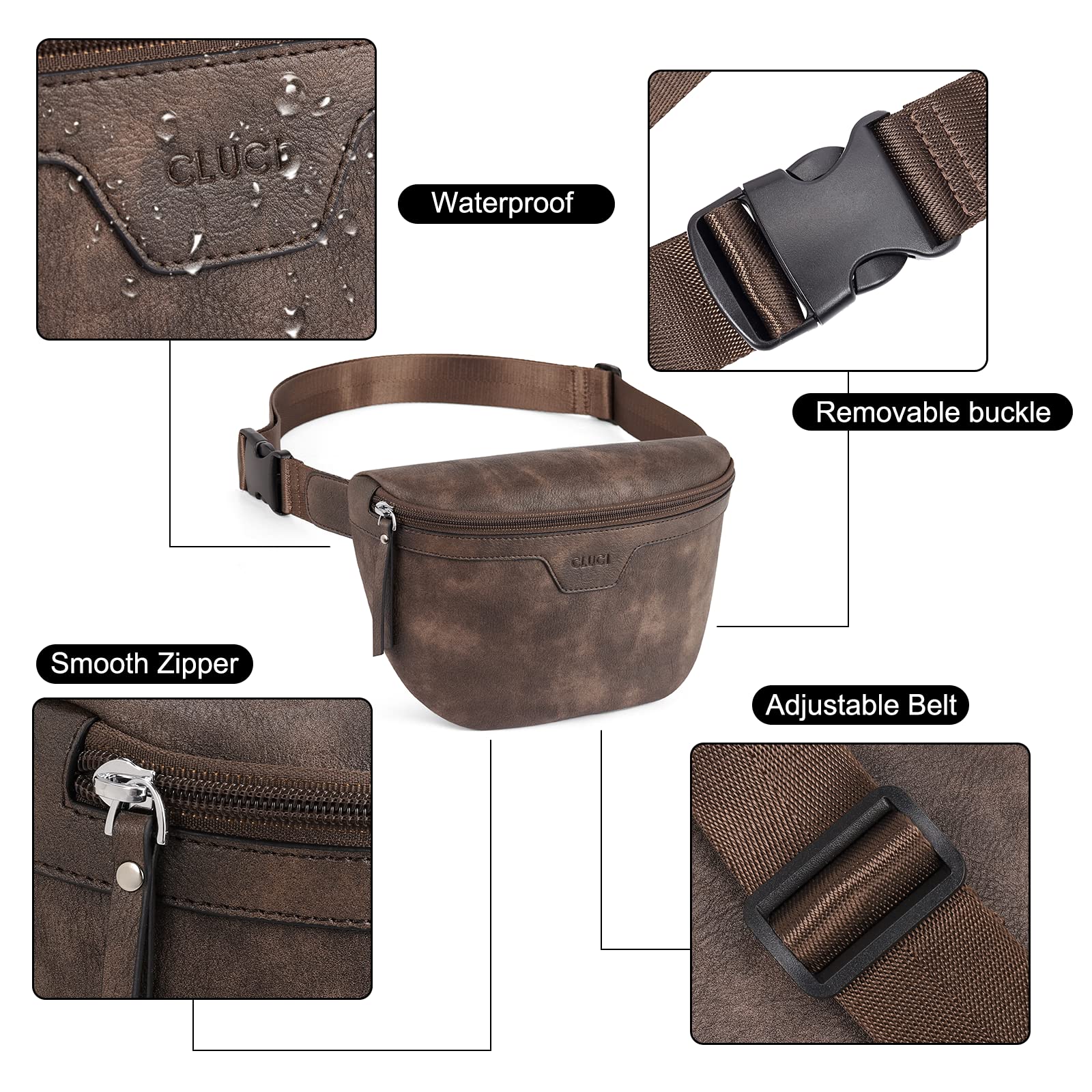 Foto 5 pulgar | Riñonera Fanny Pack Cluci Fashion De Piel Vegana Unisex - Venta Internacional.