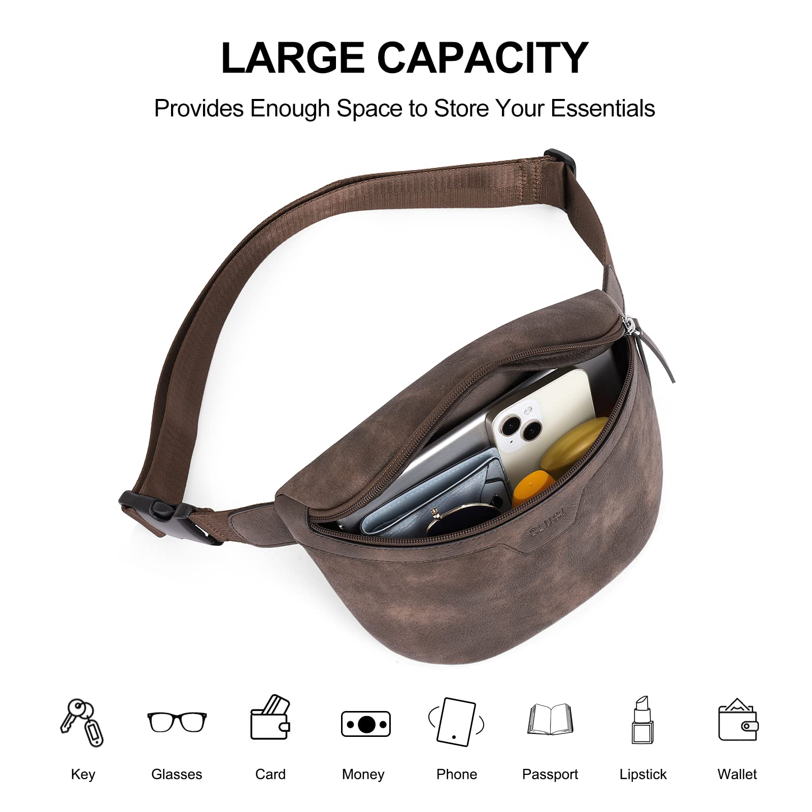 Foto 5 | Riñonera Fanny Pack Cluci Fashion De Piel Vegana Unisex - Venta Internacional.