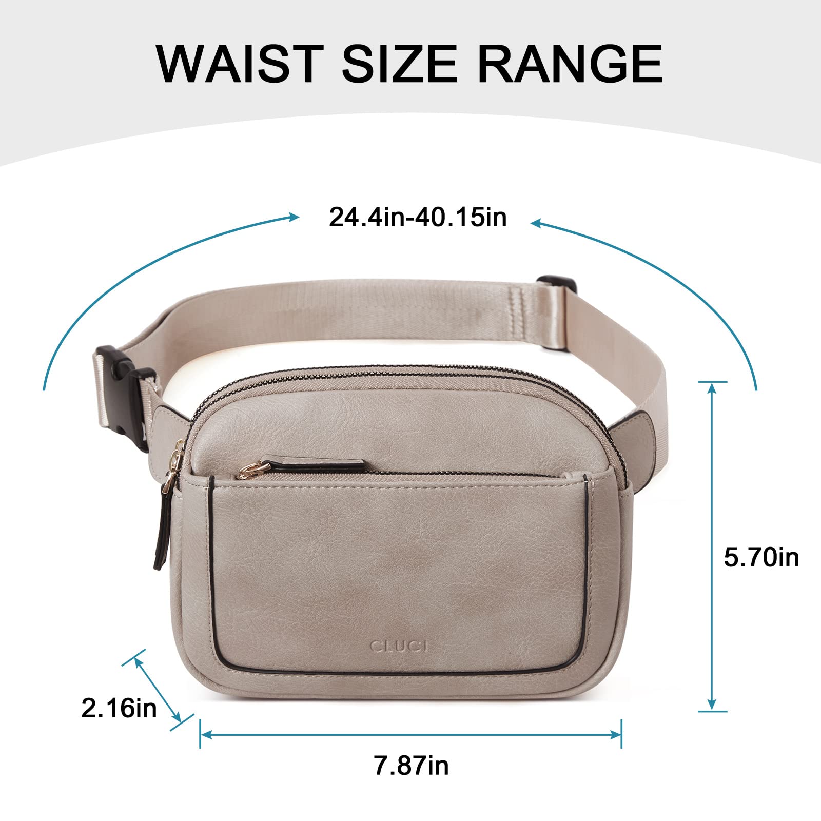 Foto 4 pulgar | Riñonera Cluci Mini Everywhere De Piel Vegana Gris De Fanny Pack - Venta Internacional.