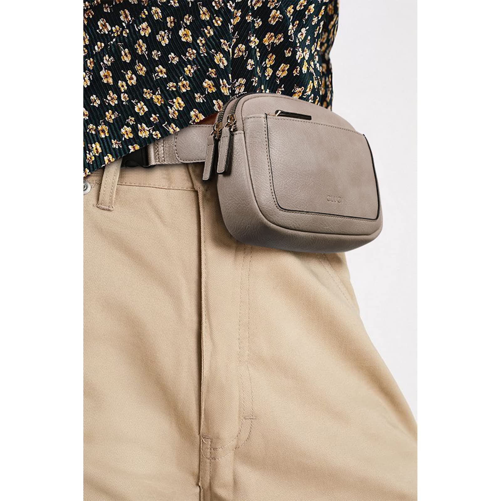 Foto 8 pulgar | Riñonera Cluci Mini Everywhere De Piel Vegana Gris De Fanny Pack - Venta Internacional.