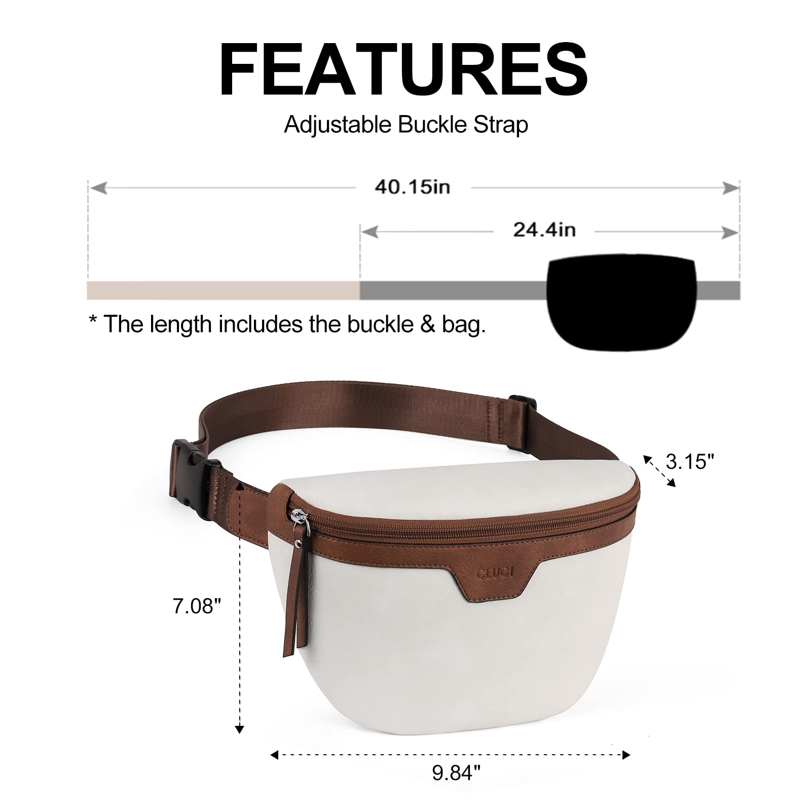 Foto 4 pulgar | Riñonera Fanny Pack Cluci Fashion De Piel Vegana Unisex - Venta Internacional.