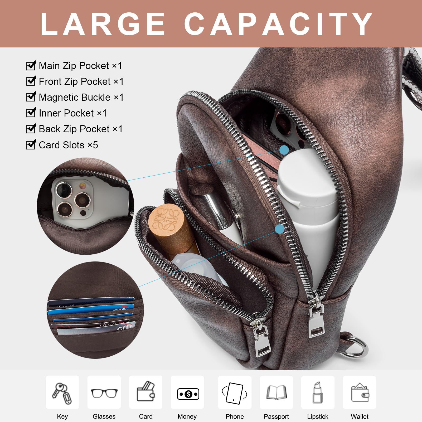 Foto 4 pulgar | Riñonera Cluci Small De Piel Vegana Para Mujer - Venta Internacional.