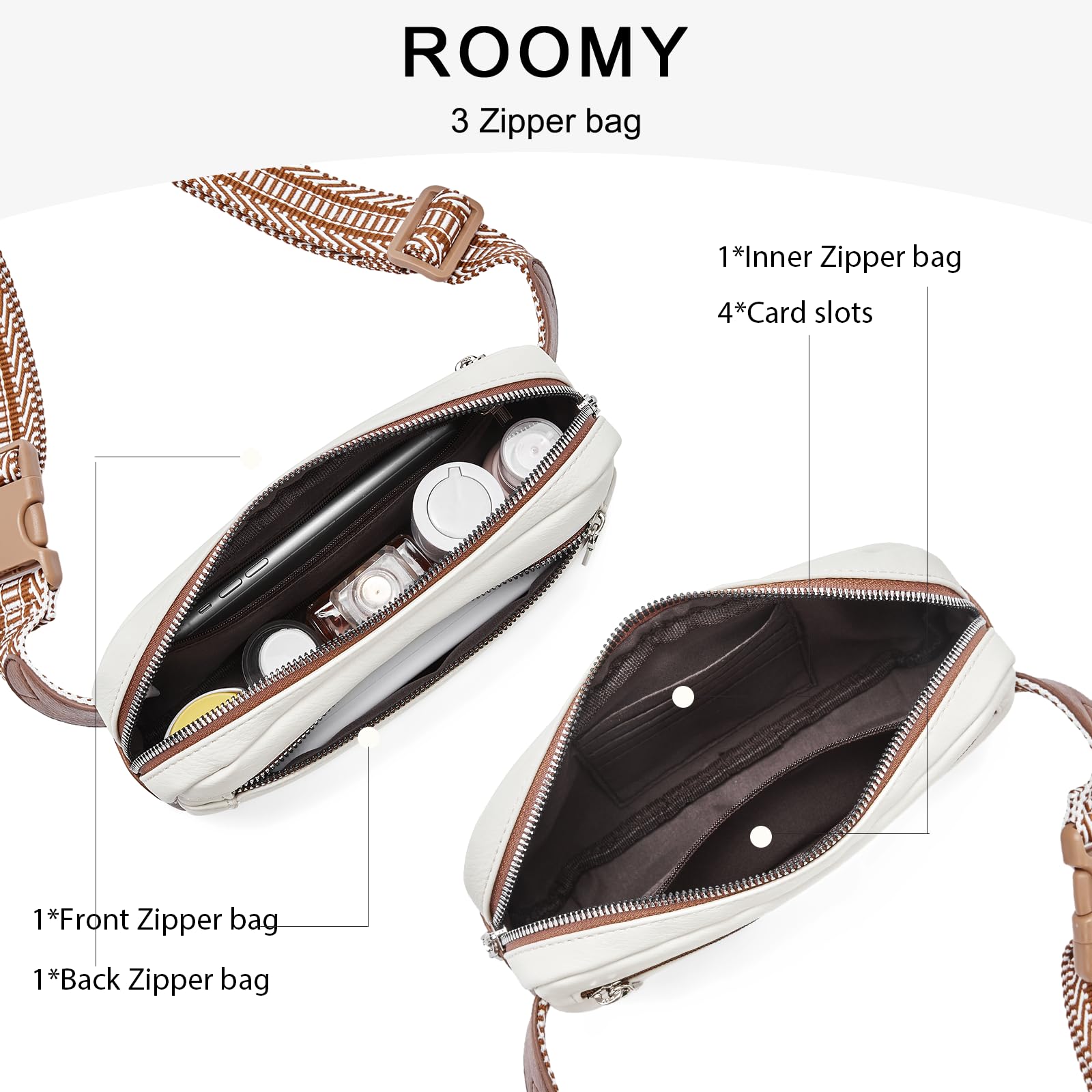 Foto 4 pulgar | Riñonera Cluci Pequeña De Piel Para Mujer, Riñonera A La Moda - Venta Internacional.