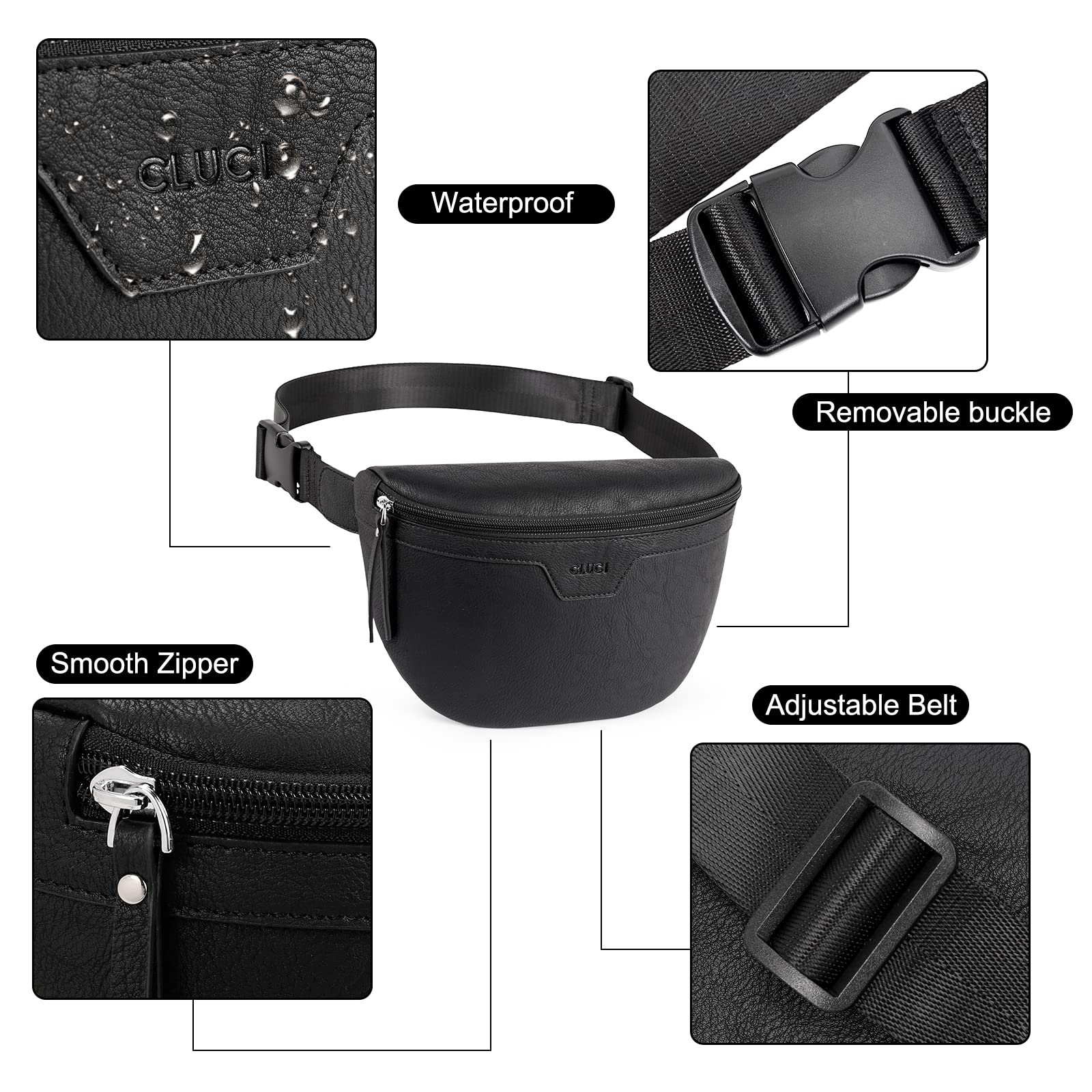 Foto 5 pulgar | Riñonera Fanny Pack Cluci Fashion De Piel Vegana Unisex - Venta Internacional.