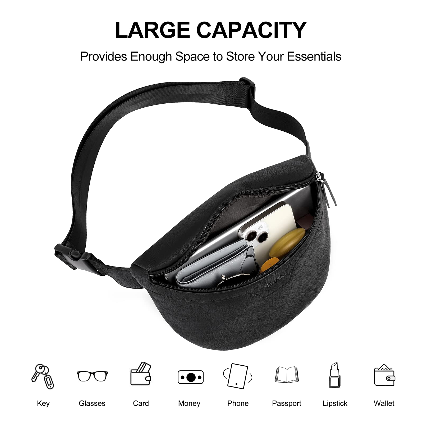 Foto 5 | Riñonera Fanny Pack Cluci Fashion De Piel Vegana Unisex - Venta Internacional.