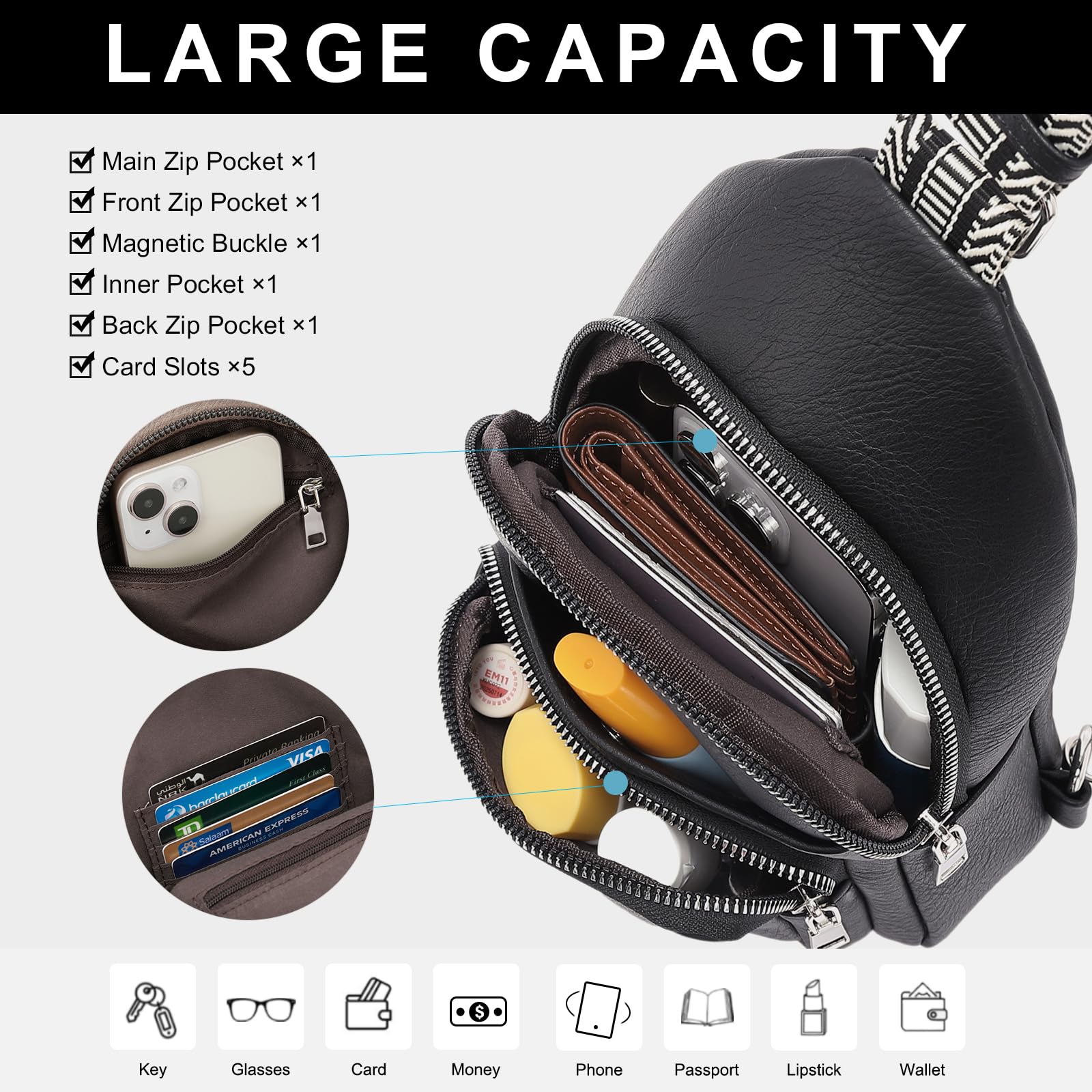Foto 5 pulgar | Riñonera Cluci Small De Piel Vegana Para Mujer - Venta Internacional.