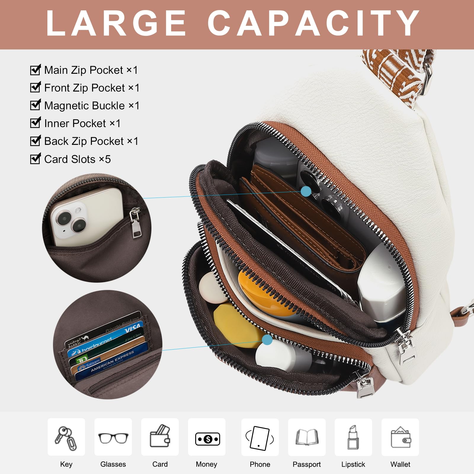 Foto 4 pulgar | Riñonera Cluci Small De Piel Vegana Para Mujer - Venta Internacional.