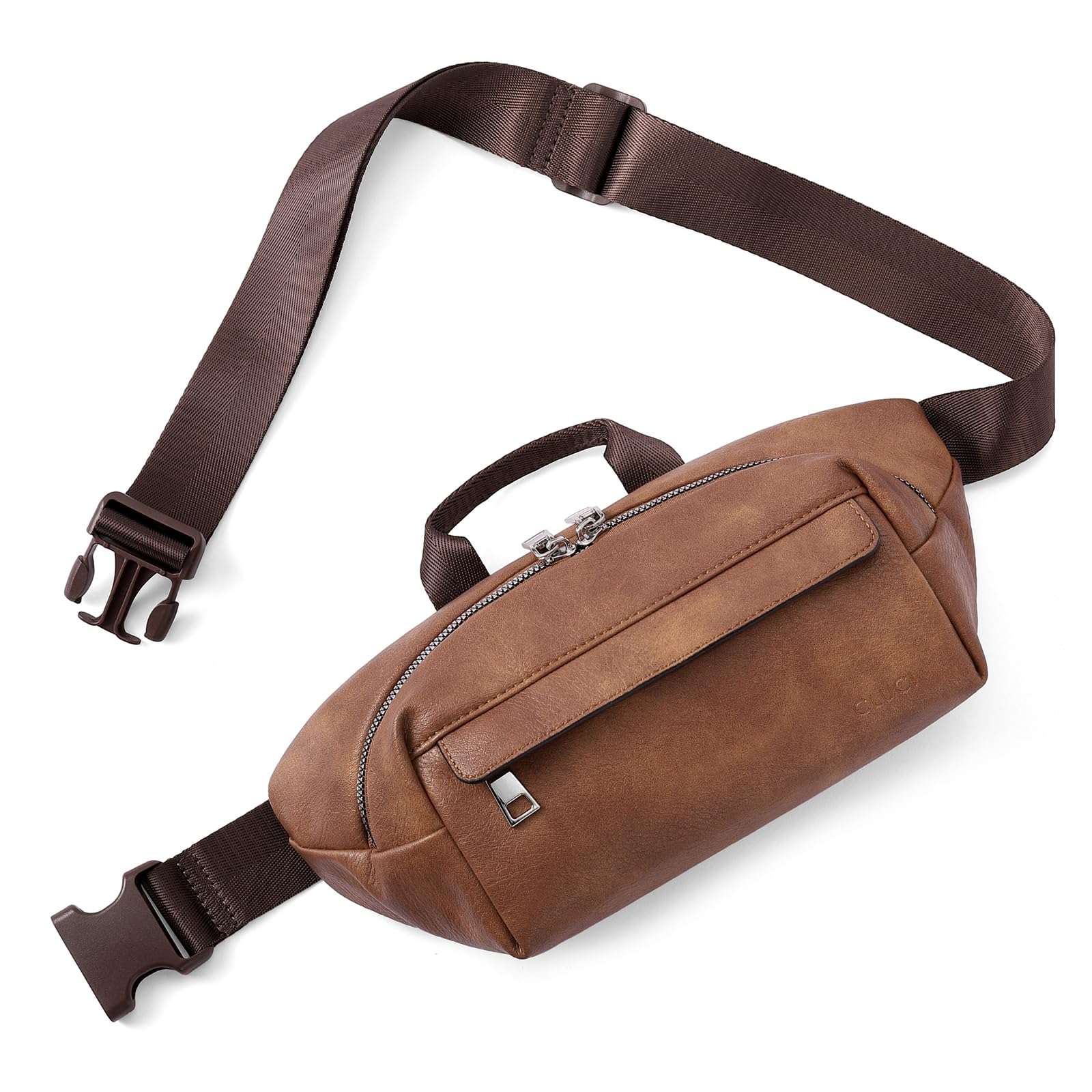 Riñonera Cluci Crossbody Para Mujer, Piel Vegana, Color Marrón - Venta Internacional.