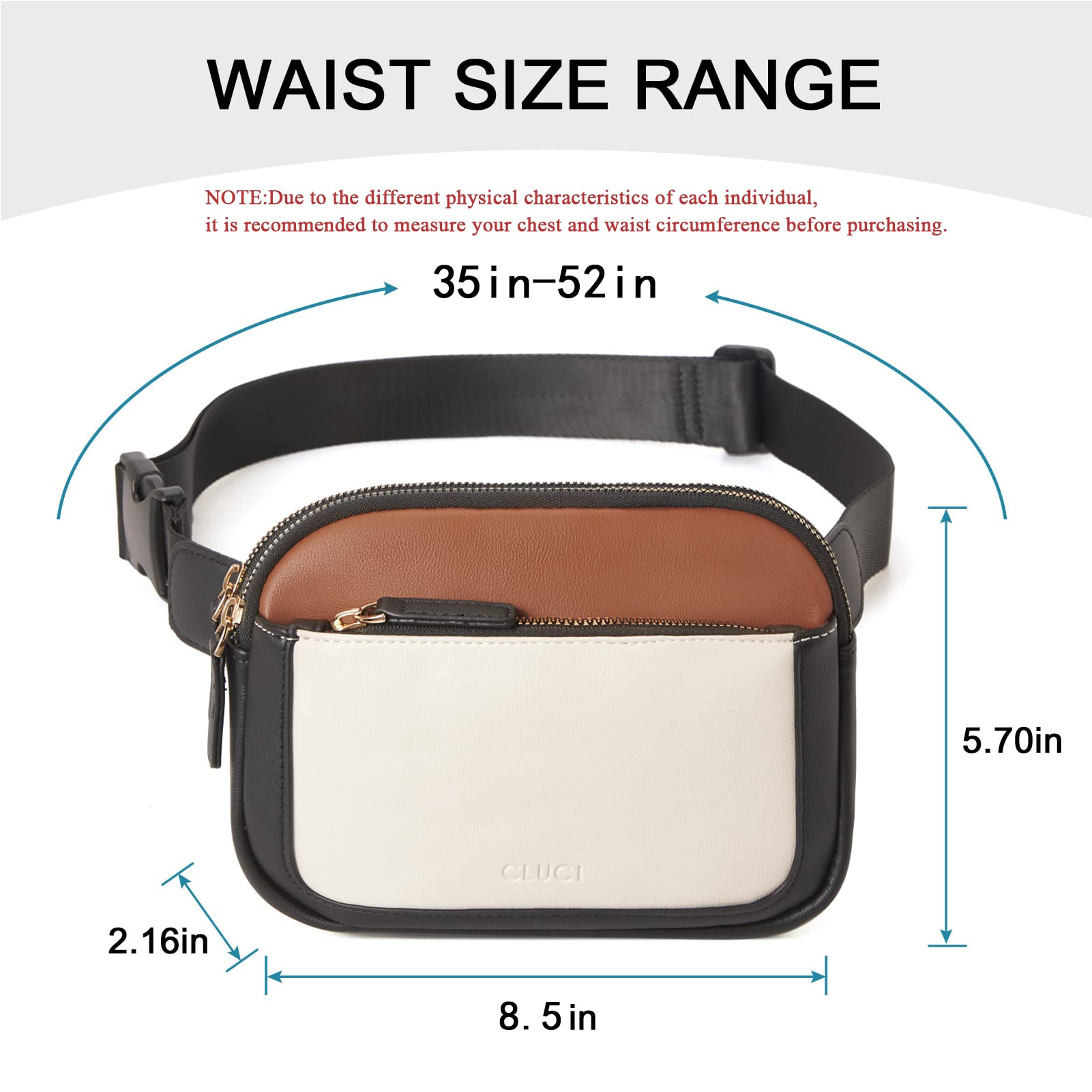 Foto 4 pulgar | Riñonera Cluci De Piel Vegana Para Mujer, Color Negro, De Fanny Pack - Venta Internacional.