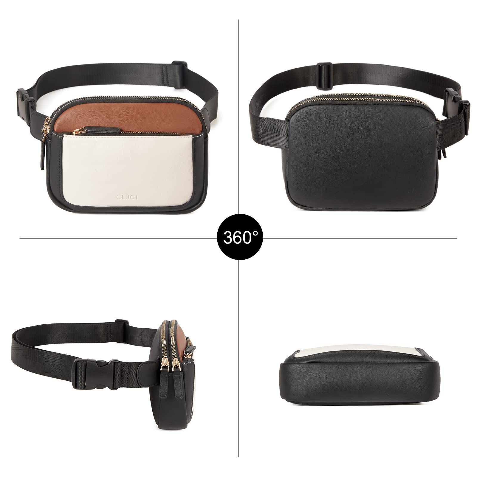 Foto 7 pulgar | Riñonera Cluci De Piel Vegana Para Mujer, Color Negro, De Fanny Pack - Venta Internacional.