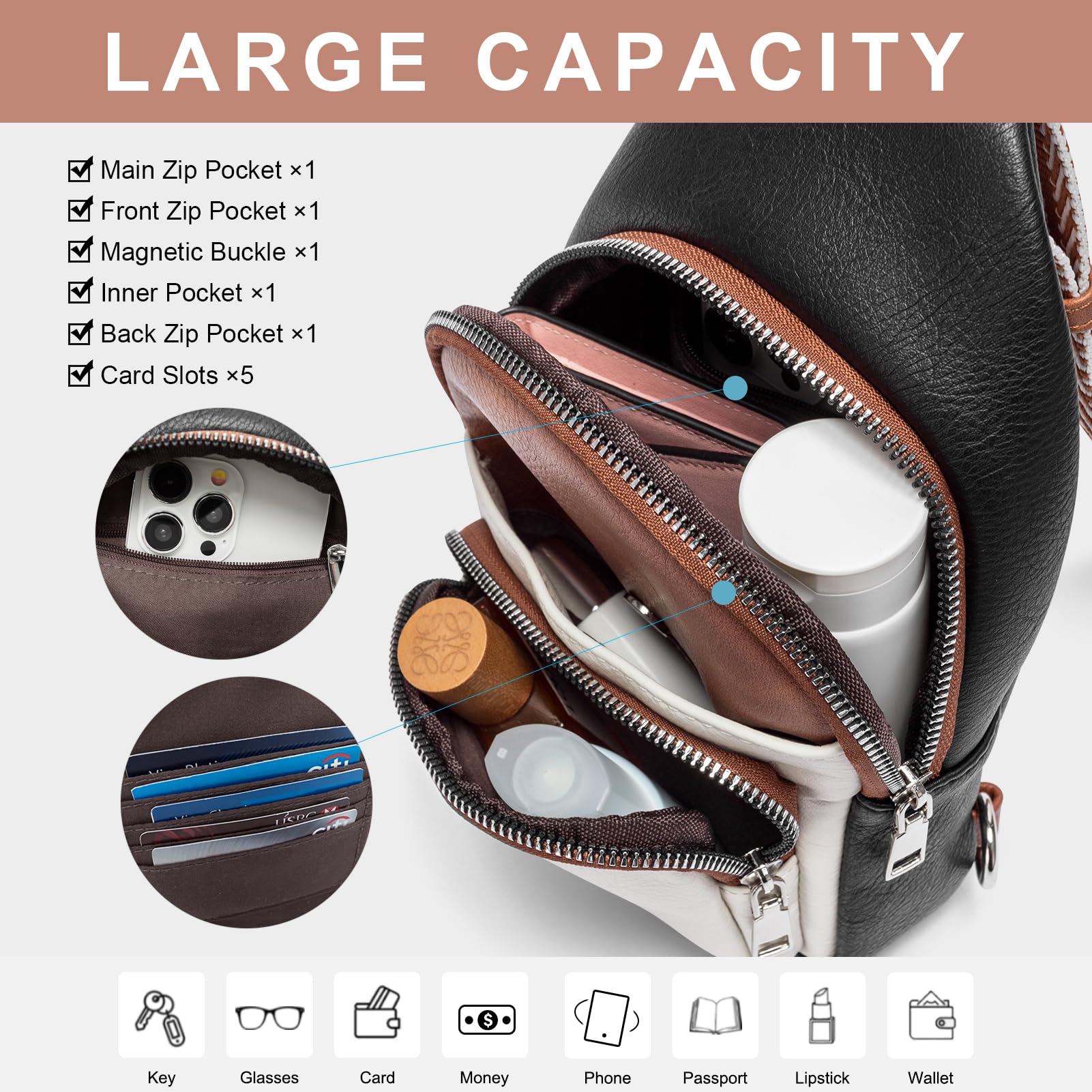 Foto 4 pulgar | Riñonera Cluci Small De Piel Vegana Para Mujer - Venta Internacional.