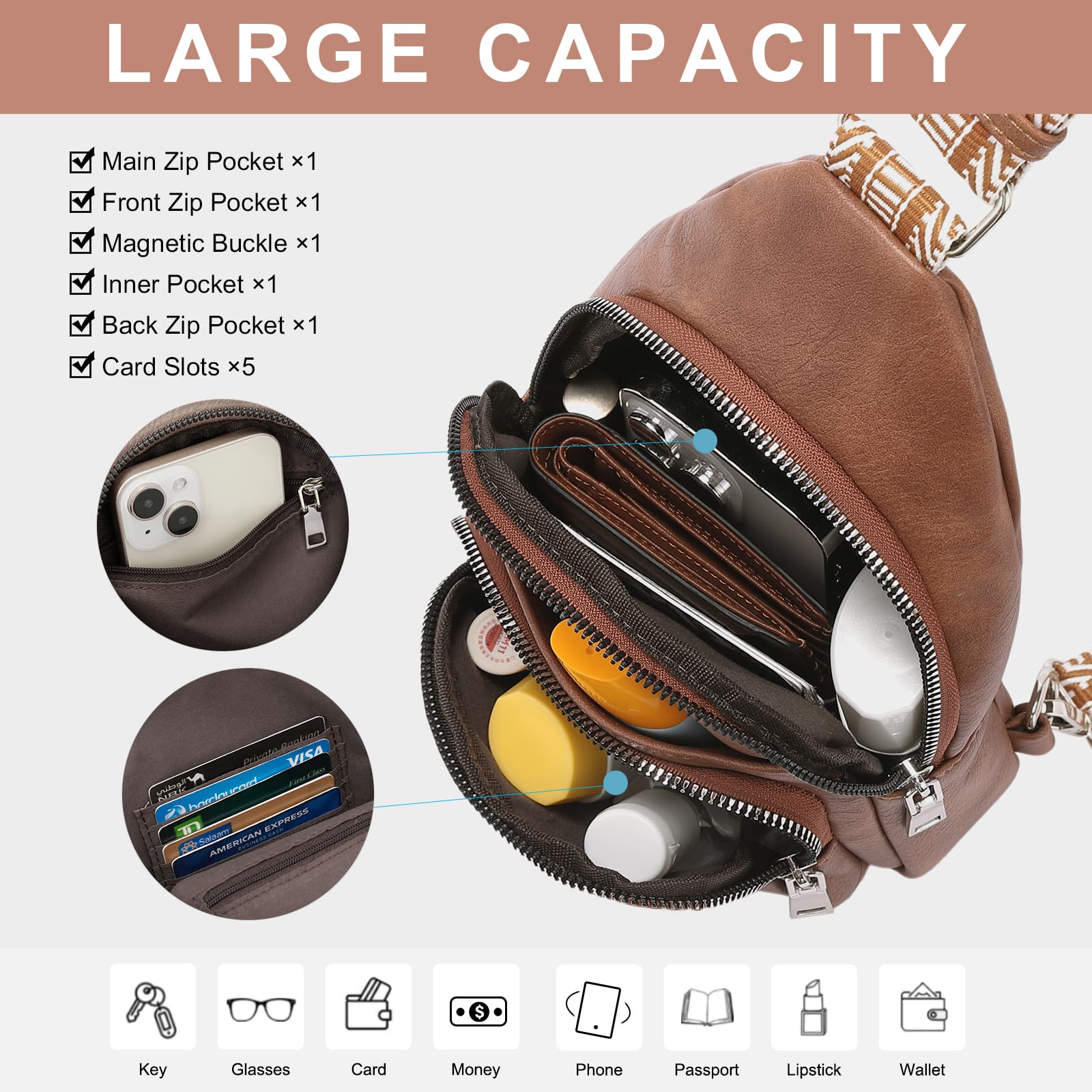 Foto 4 pulgar | Riñonera Cluci Small De Piel Vegana Para Mujer - Venta Internacional.