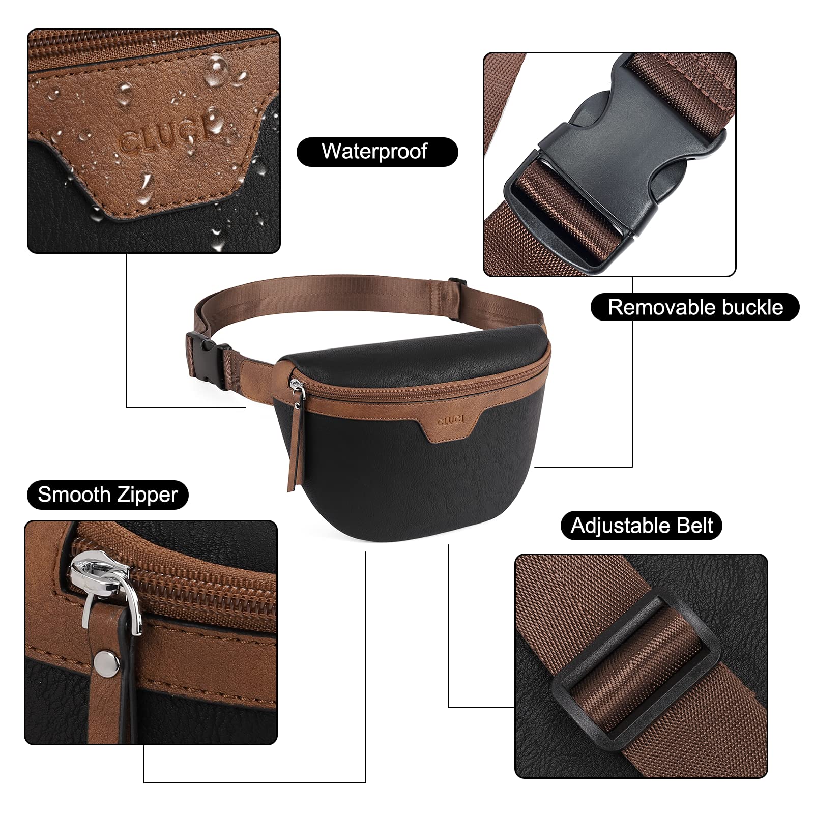 Foto 4 | Riñonera Fanny Pack Cluci Fashion De Piel Vegana Unisex - Venta Internacional.