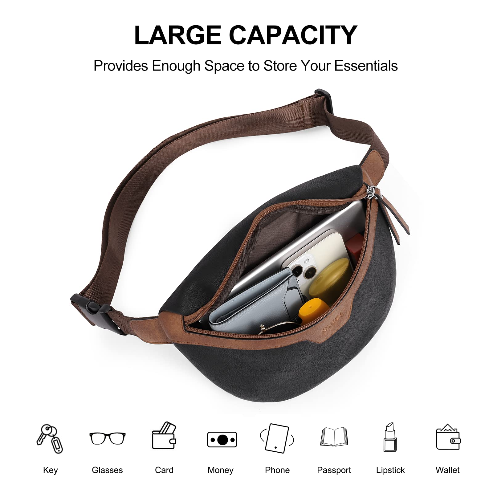 Foto 5 | Riñonera Fanny Pack Cluci Fashion De Piel Vegana Unisex - Venta Internacional.