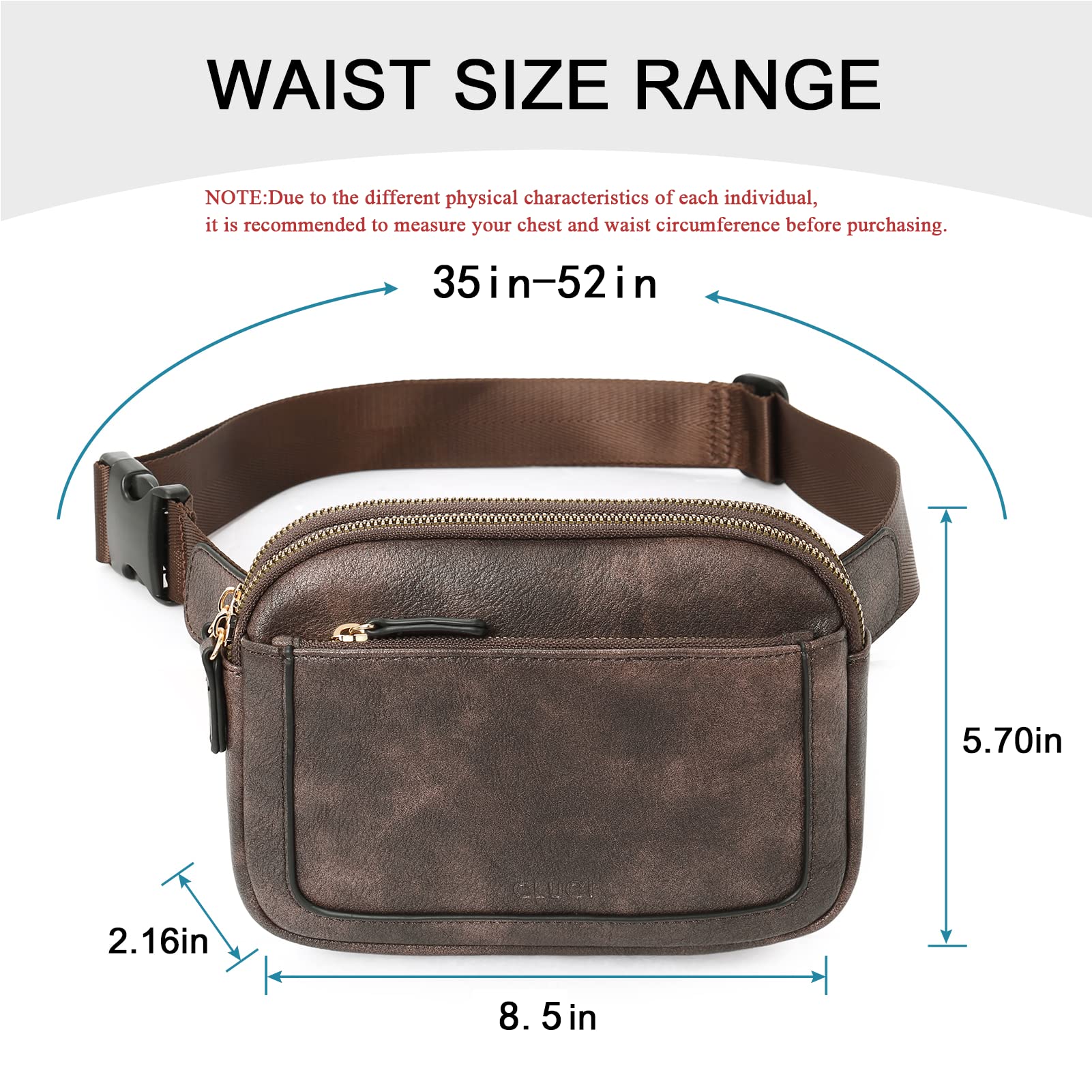 Foto 4 pulgar | Riñonera Cluci De Piel Vegana Para Mujer, Color Negro, De Fanny Pack - Venta Internacional.