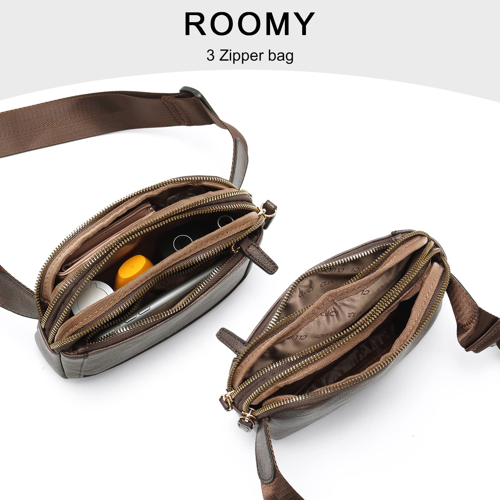 Foto 5 | Riñonera Cluci De Piel Vegana Para Mujer, Color Negro, De Fanny Pack - Venta Internacional.