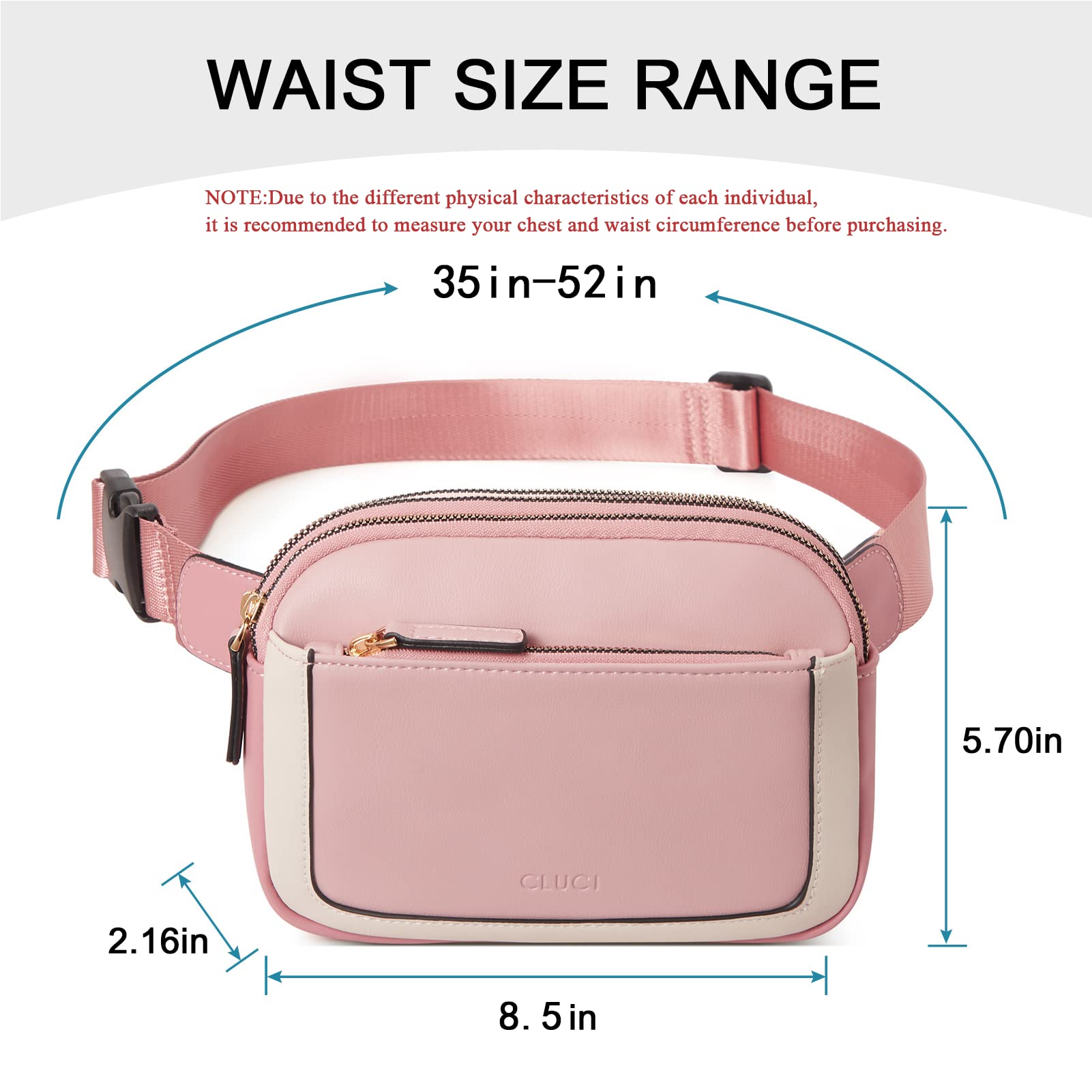 Foto 4 pulgar | Riñonera Cluci De Piel Vegana Para Mujer, Color Negro, De Fanny Pack - Venta Internacional.