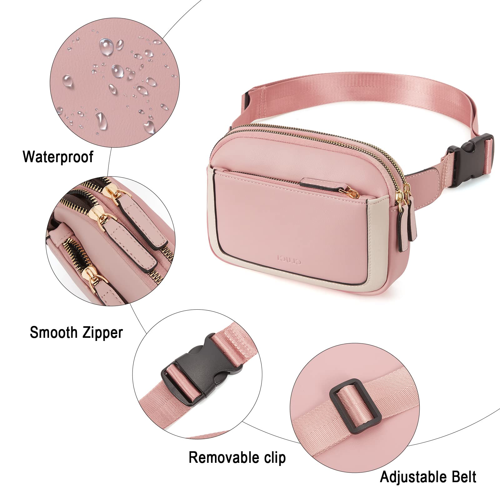 Foto 6 pulgar | Riñonera Cluci De Piel Vegana Para Mujer, Color Negro, De Fanny Pack - Venta Internacional.