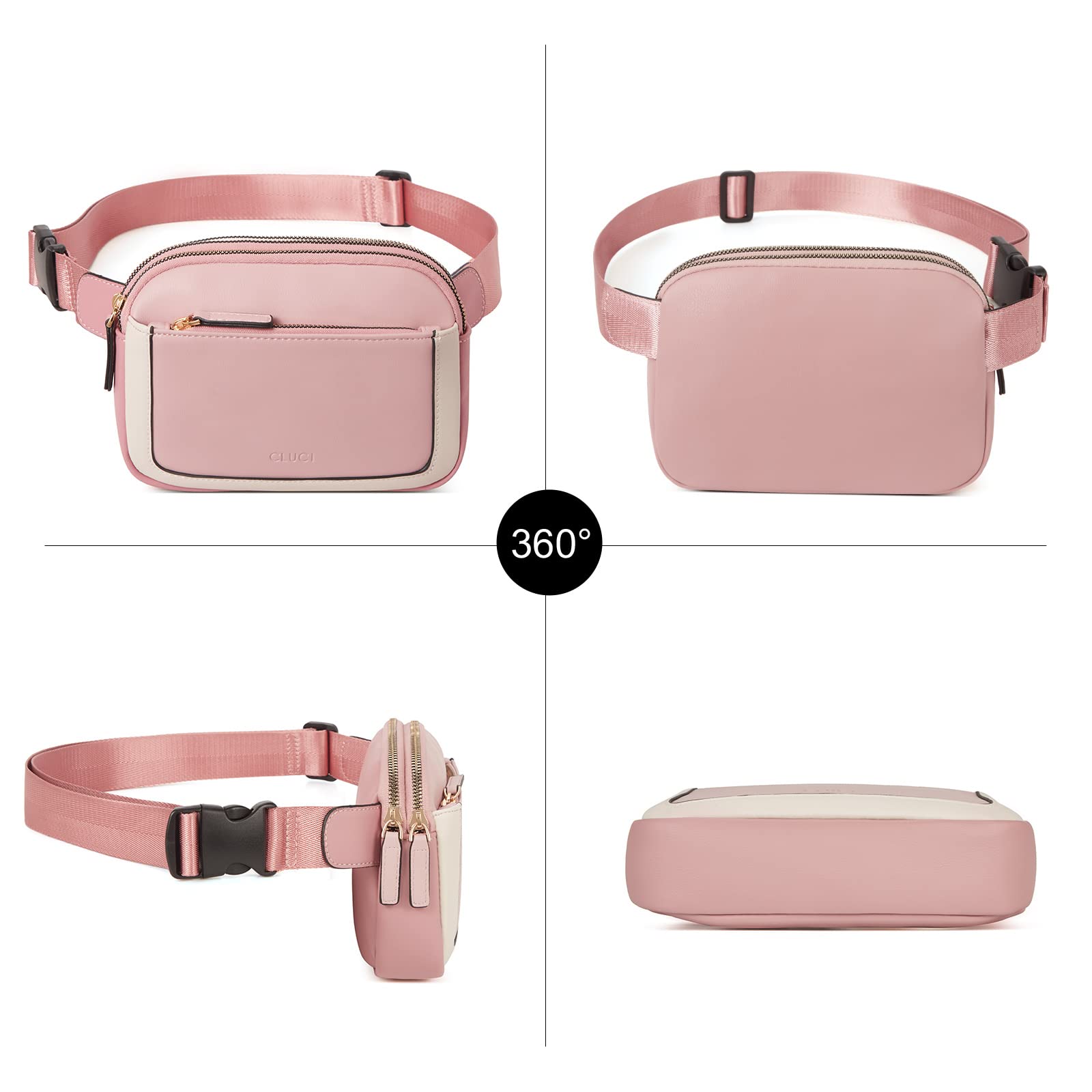 Foto 6 | Riñonera Cluci De Piel Vegana Para Mujer, Color Negro, De Fanny Pack - Venta Internacional.