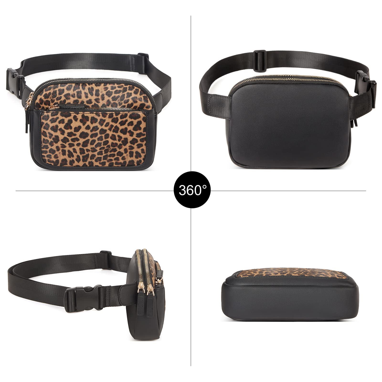 Foto 7 pulgar | Riñonera Cluci De Piel Vegana Para Mujer, Color Negro, De Fanny Pack - Venta Internacional.