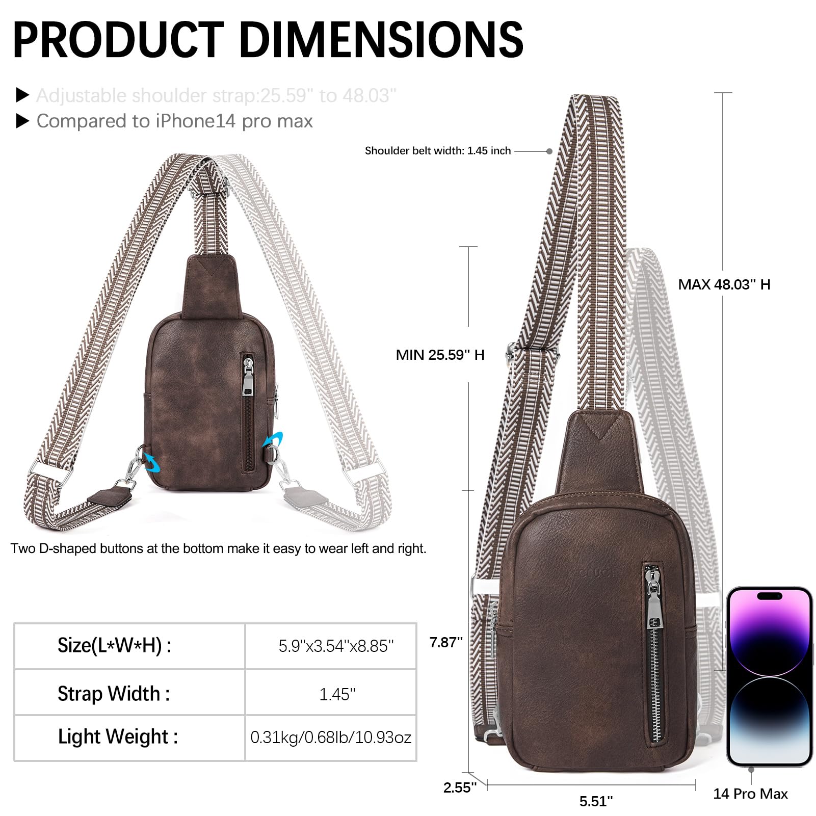 Foto 5 pulgar | Bolso Bandolera Cluci 2024 De Piel Vegana Para Mujer - Venta Internacional.