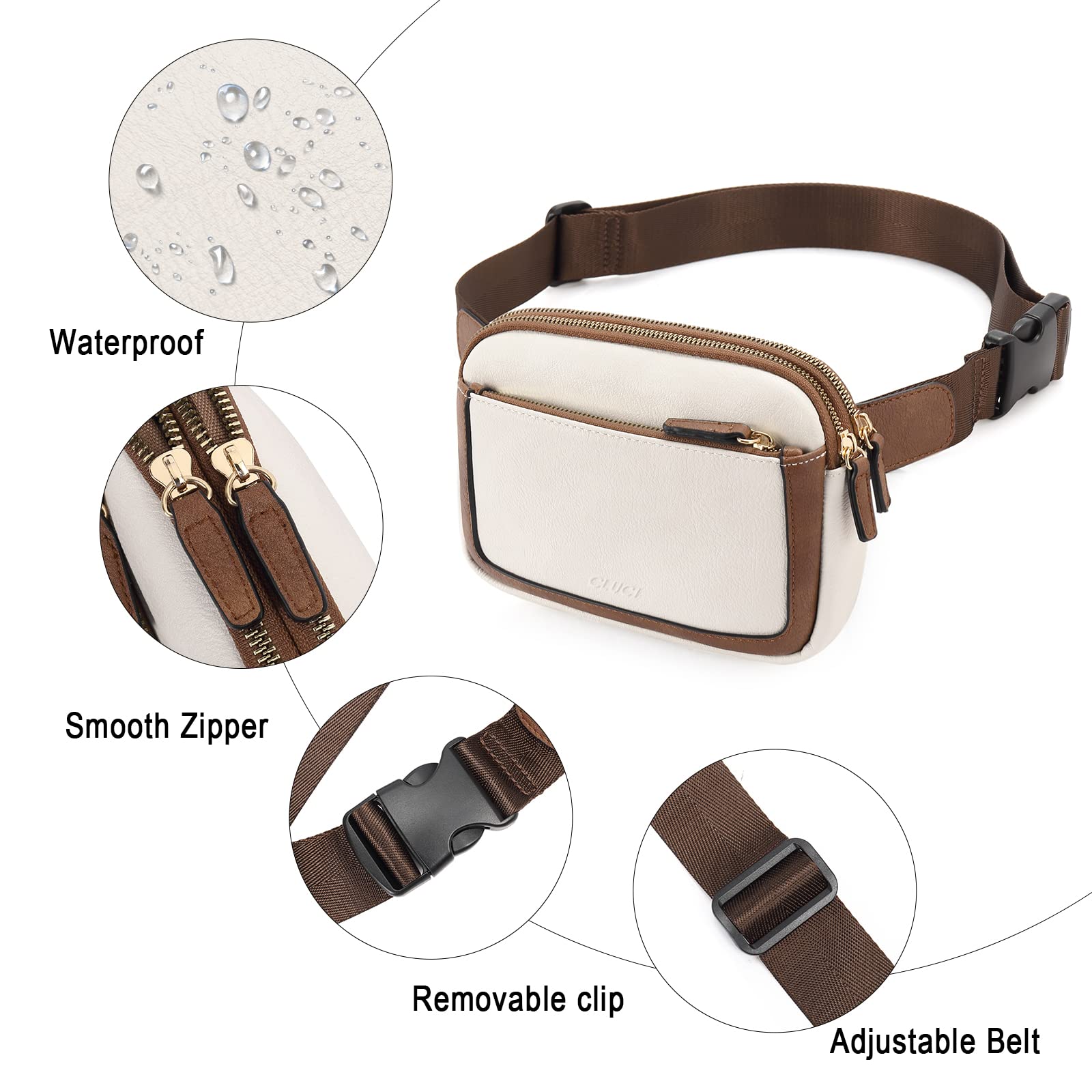 Foto 4 | Riñonera Cluci De Piel Vegana Para Mujer, Color Negro, De Fanny Pack - Venta Internacional.