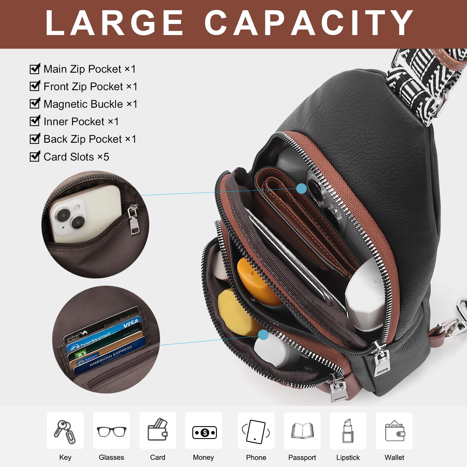 Foto 4 pulgar | Riñonera Cluci Small De Piel Vegana Para Mujer - Venta Internacional.
