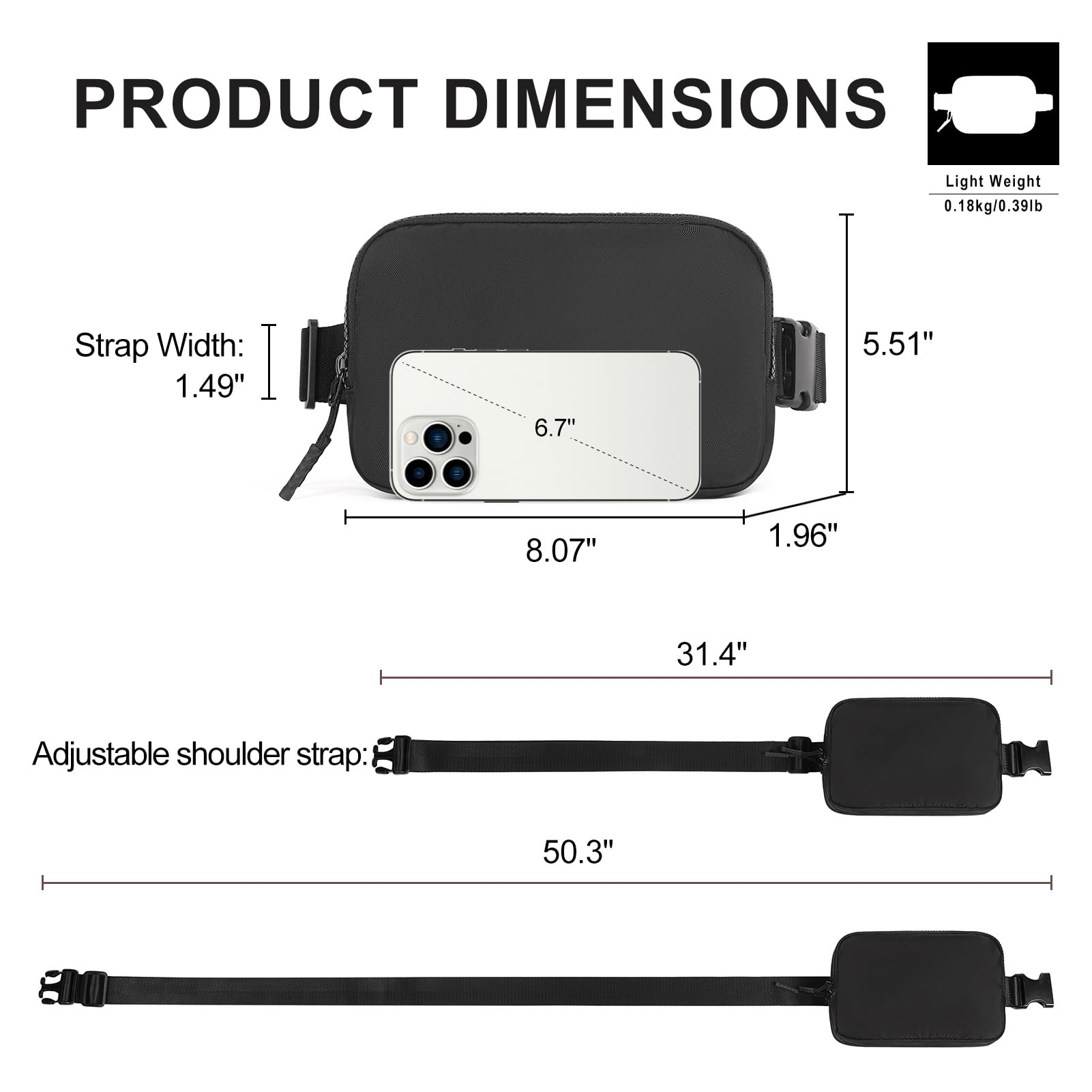 Foto 5 pulgar | Riñonera Pequeña Fanny Pack Cluci Para Mujer, Nailon, Color Negro - Venta Internacional.