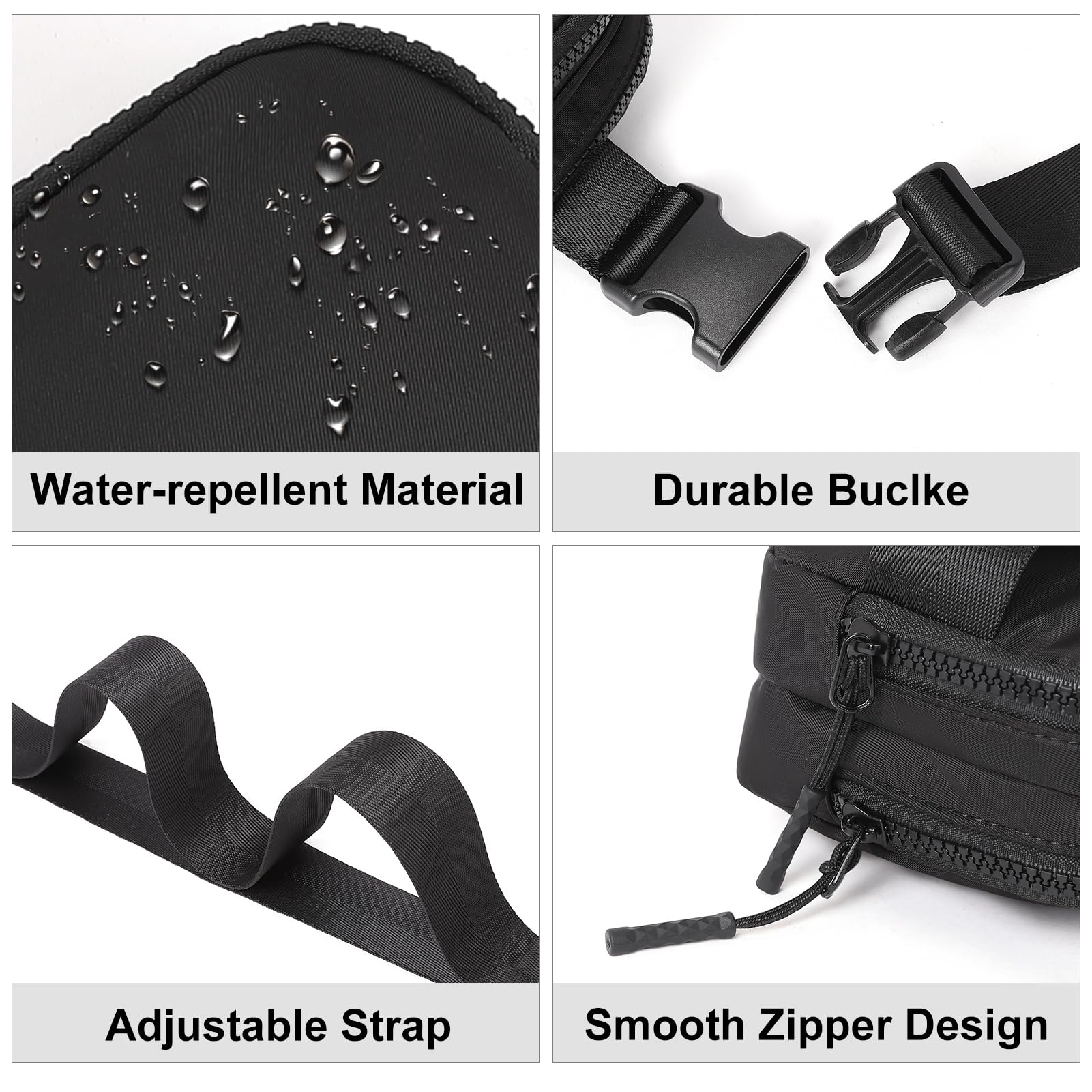 Foto 6 pulgar | Riñonera Pequeña Fanny Pack Cluci Para Mujer, Nailon, Color Negro - Venta Internacional.