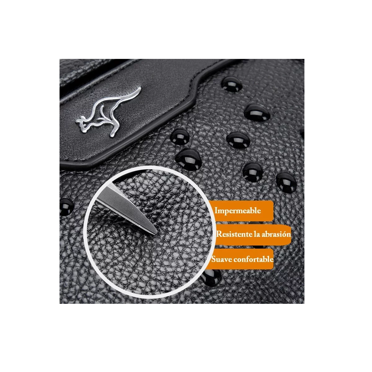Foto 4 pulgar | Riñonera Táctica Portátil de Cuero Negro Resistente al Agua para Hombre