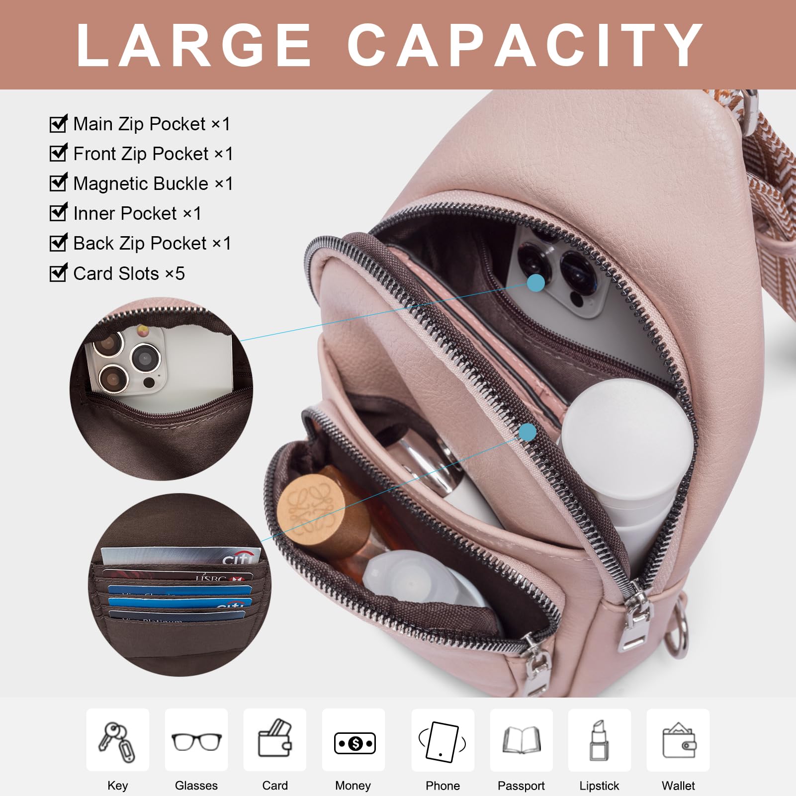 Foto 3 | Riñonera Cluci Small De Piel Vegana Para Mujer - Venta Internacional.