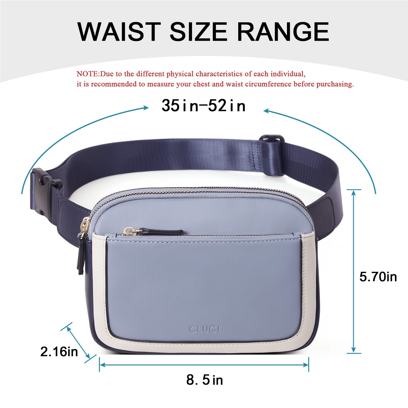Foto 4 pulgar | Riñonera Cluci Mini Everywhere De Piel Vegana Azul De Fanny Pack - Venta Internacional.
