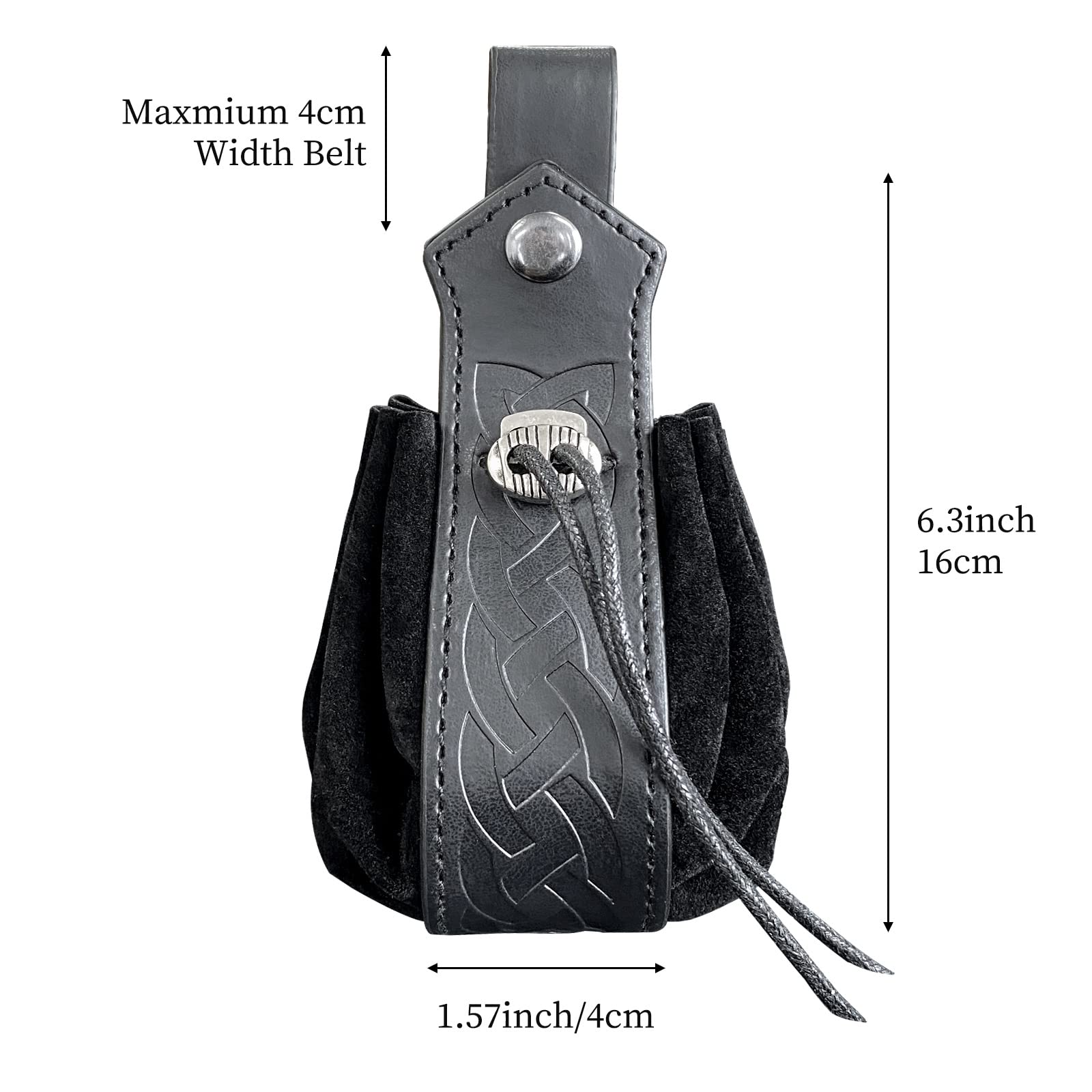 Foto 3 pulgar | Monedero Yougeetu Steampunk Estilo Vikingo Bolsa Medieval Negra - Venta Internacional.