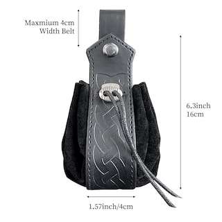 Foto 2 | Monedero Yougeetu Steampunk Estilo Vikingo Bolsa Medieval Negra - Venta Internacional.